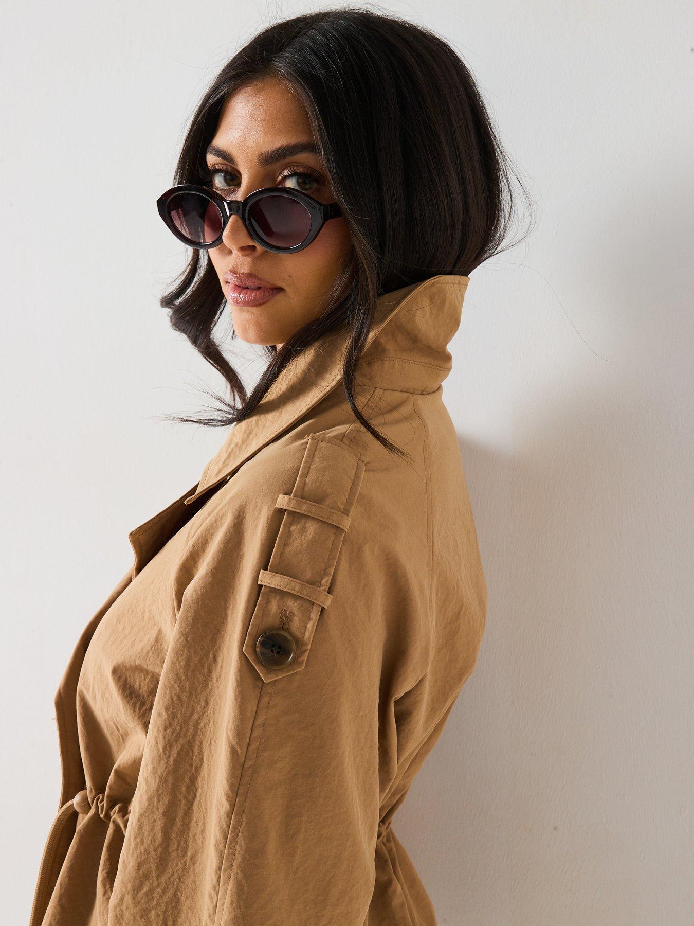  image of vero-moda-short-trench-coat-beige