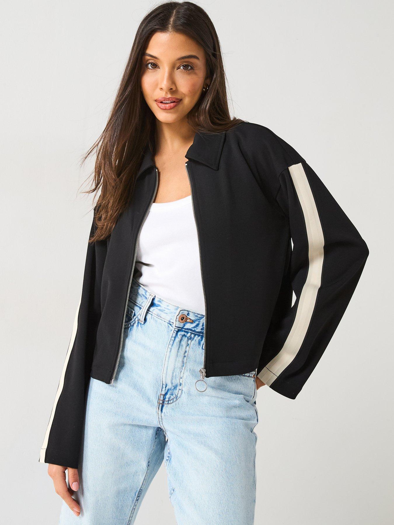  image of vero-moda-panel-zip-up-jacket-black