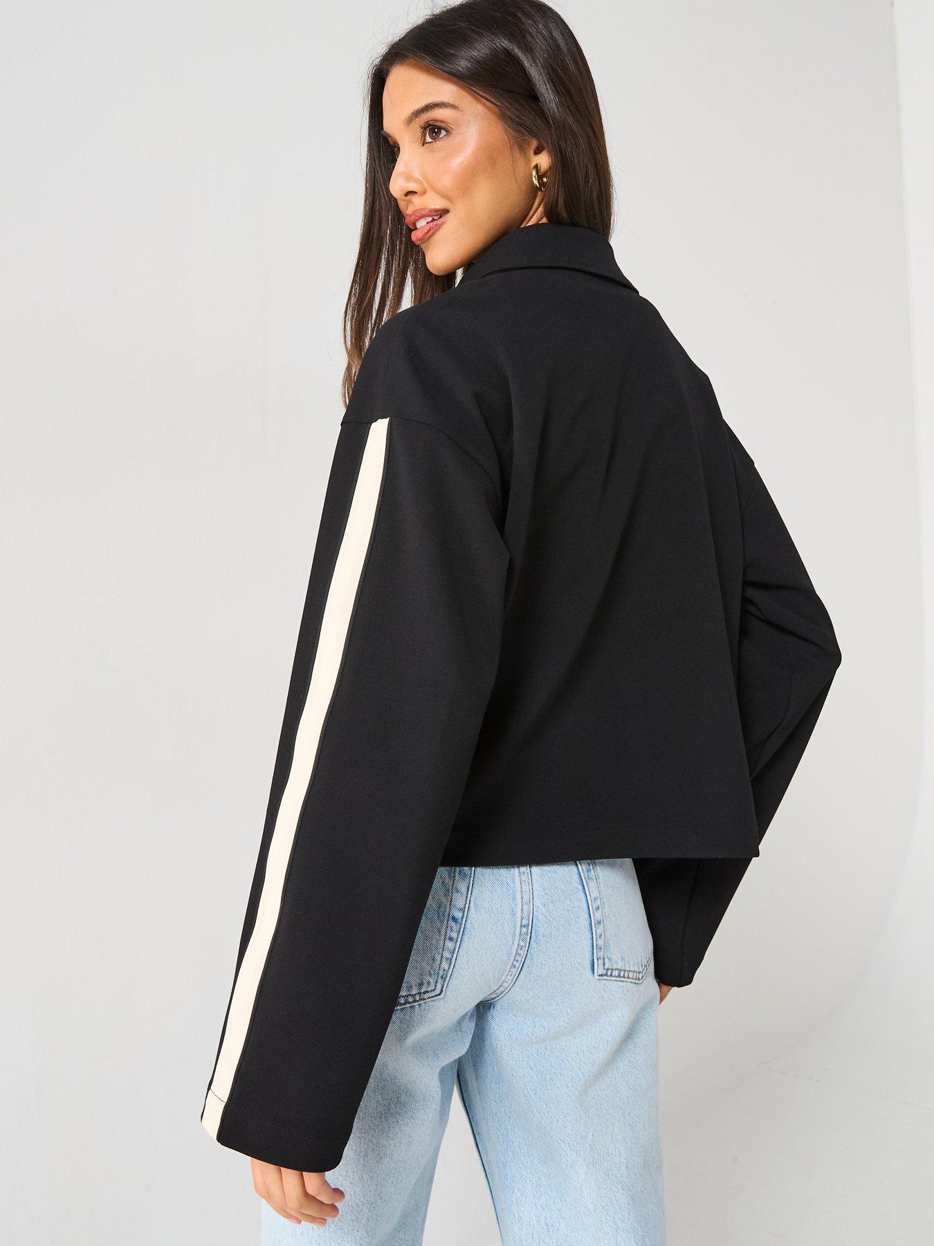  image of vero-moda-panel-zip-up-jacket-black