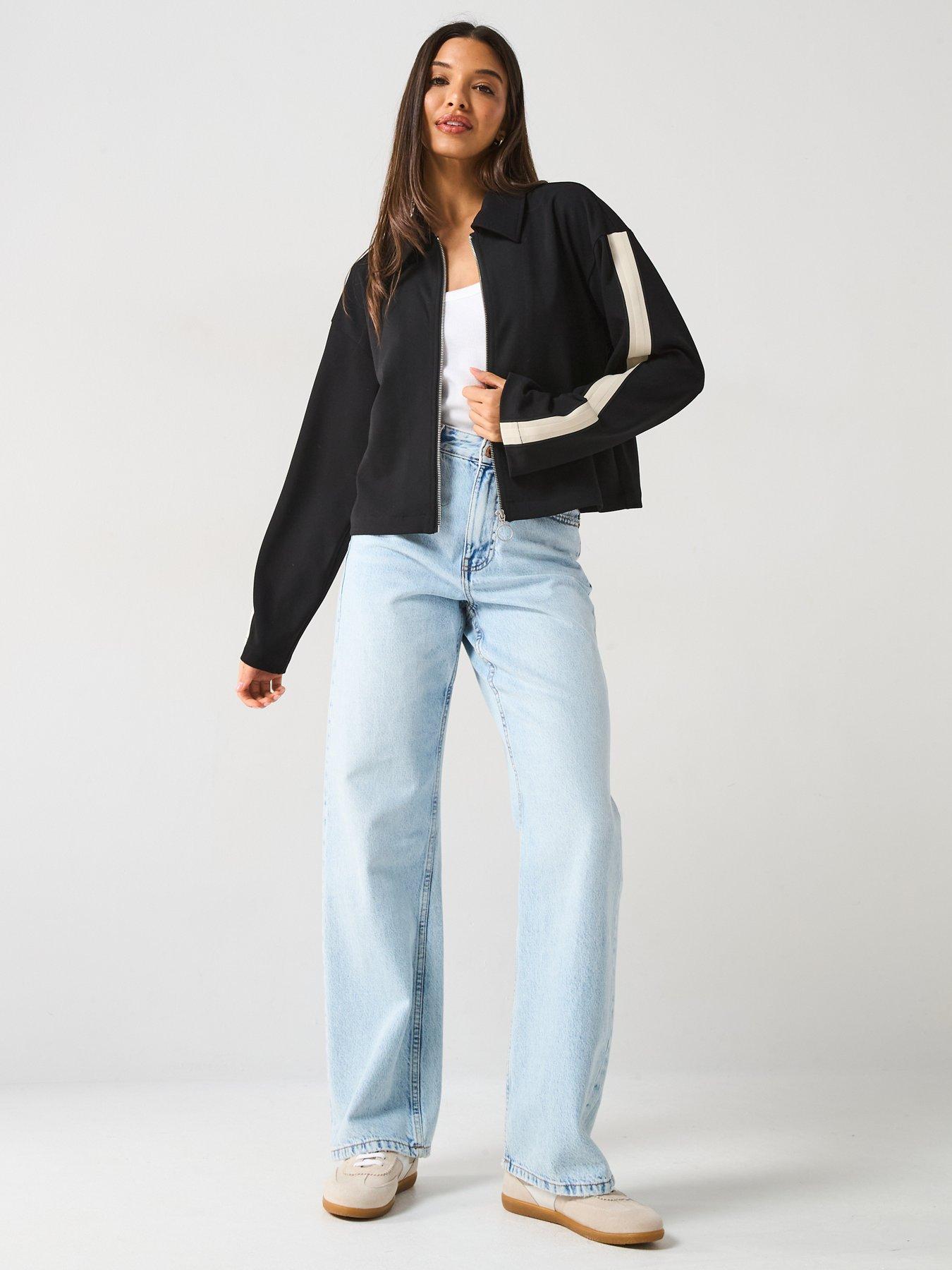  image of vero-moda-panel-zip-up-jacket-black