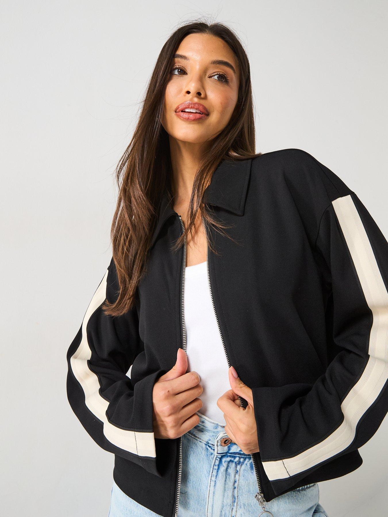  image of vero-moda-panel-zip-up-jacket-black