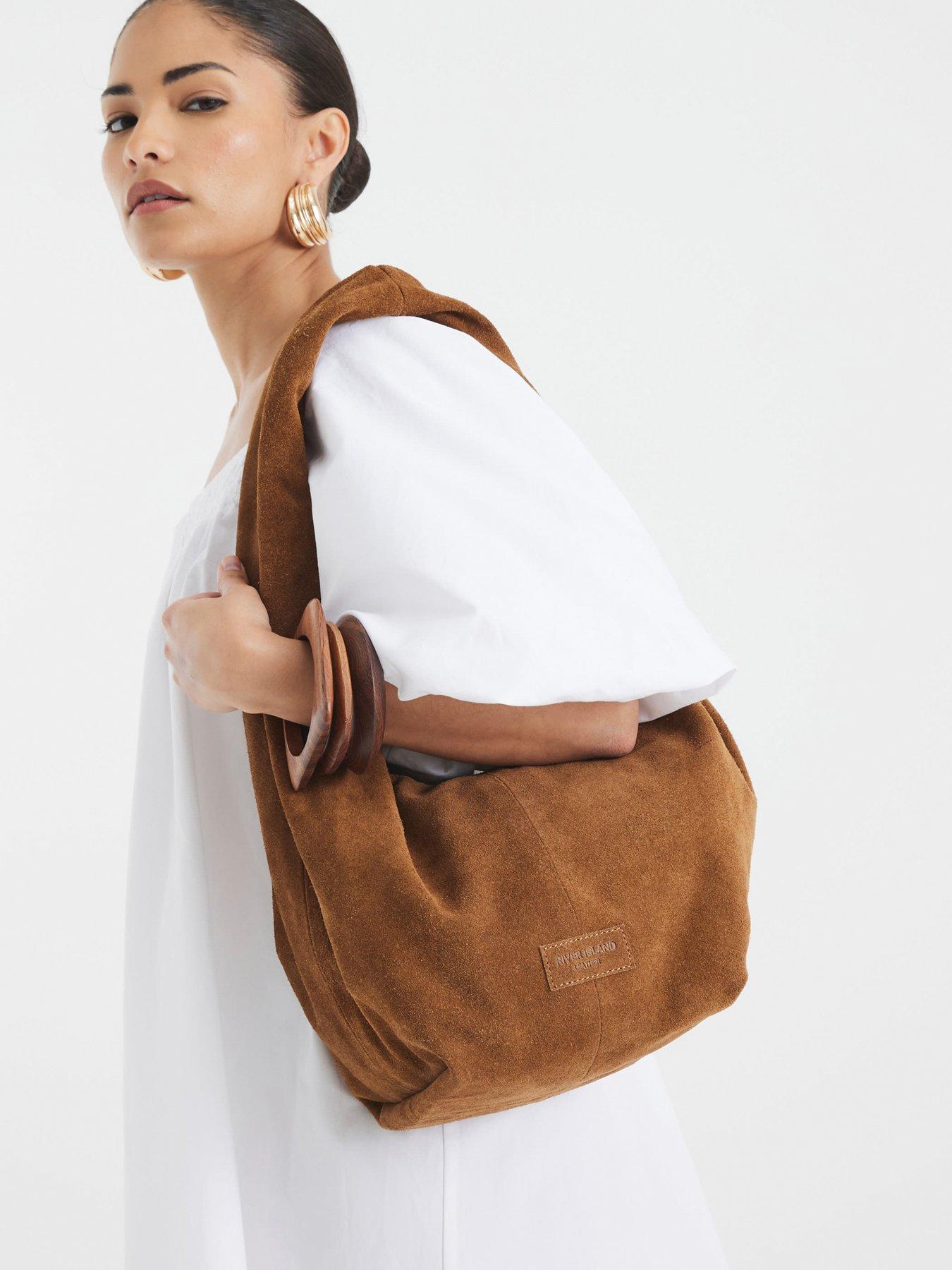 Image 1 of 4 of River Island Suede Twist Shoulder - Brown