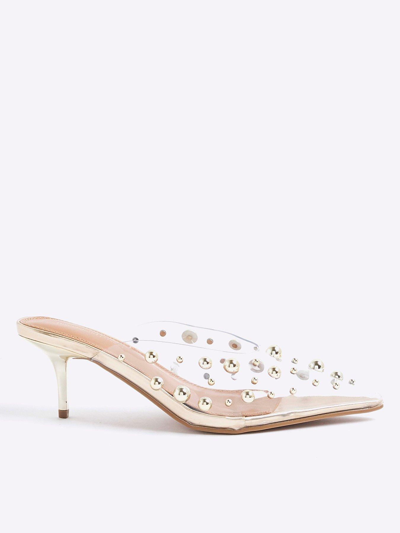 undefined Vinyl Studded Mule Court - Clear