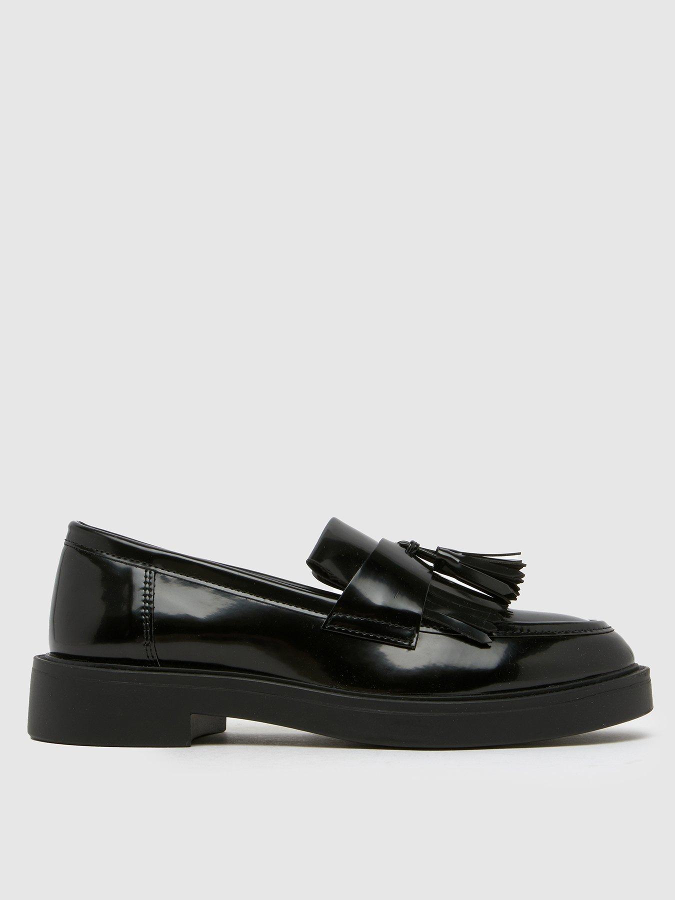  image of schuh-lawton-tassel-loafer-flat-shoes-black