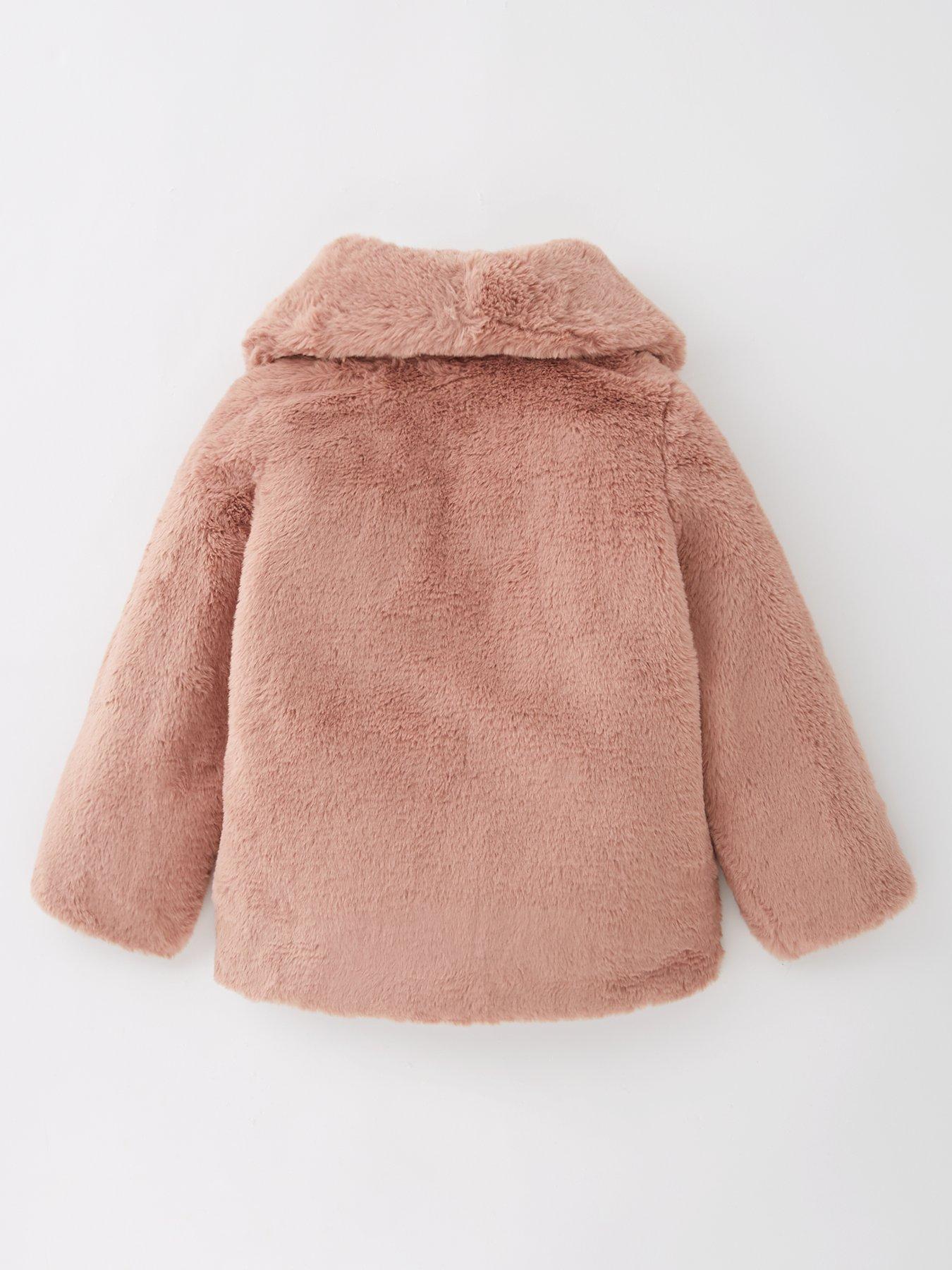 Image 2 of 4 of V by Very Girls Teddy Coat - Pink