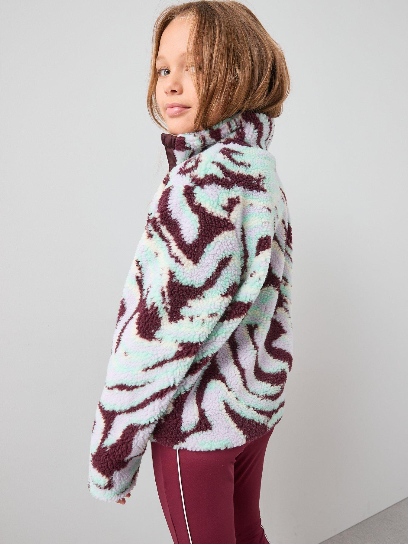 Image 2 of 5 of V by Very Girls Fleece Bright Camo Jacket - Multi