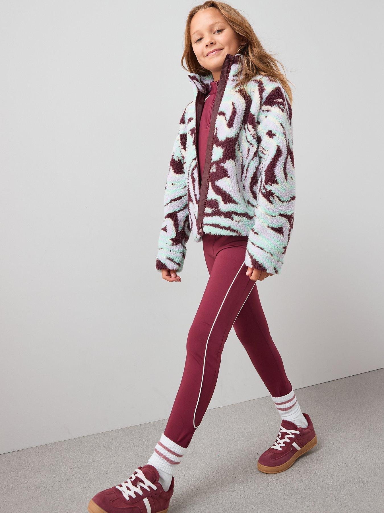 Image 3 of 5 of V by Very Girls Fleece Bright Camo Jacket - Multi