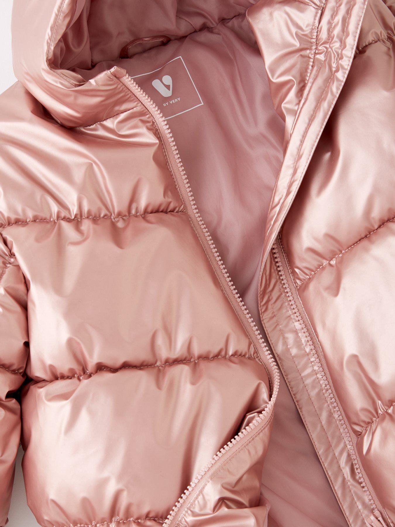  image of v-by-very-girls-metallic-padded-heavy-weight-coat-multi