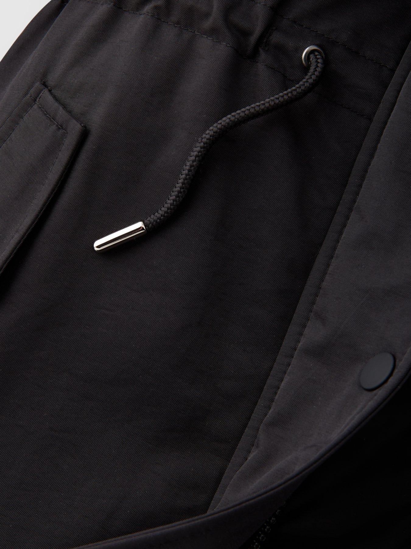 Image 4 of 5 of V by Very Girls Tie Waist Parka Shower Resistant Coat - Black