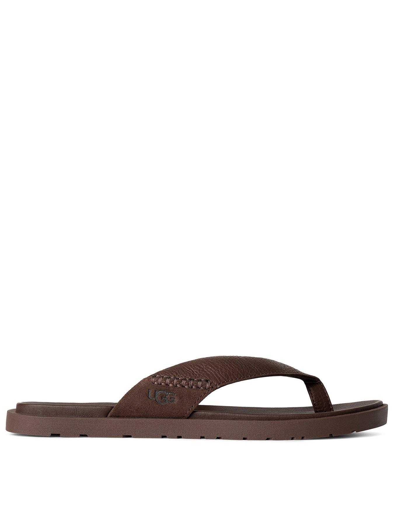 Image 1 of 5 of UGG Men's Seaside Ii Leather Flip Flops - Brown