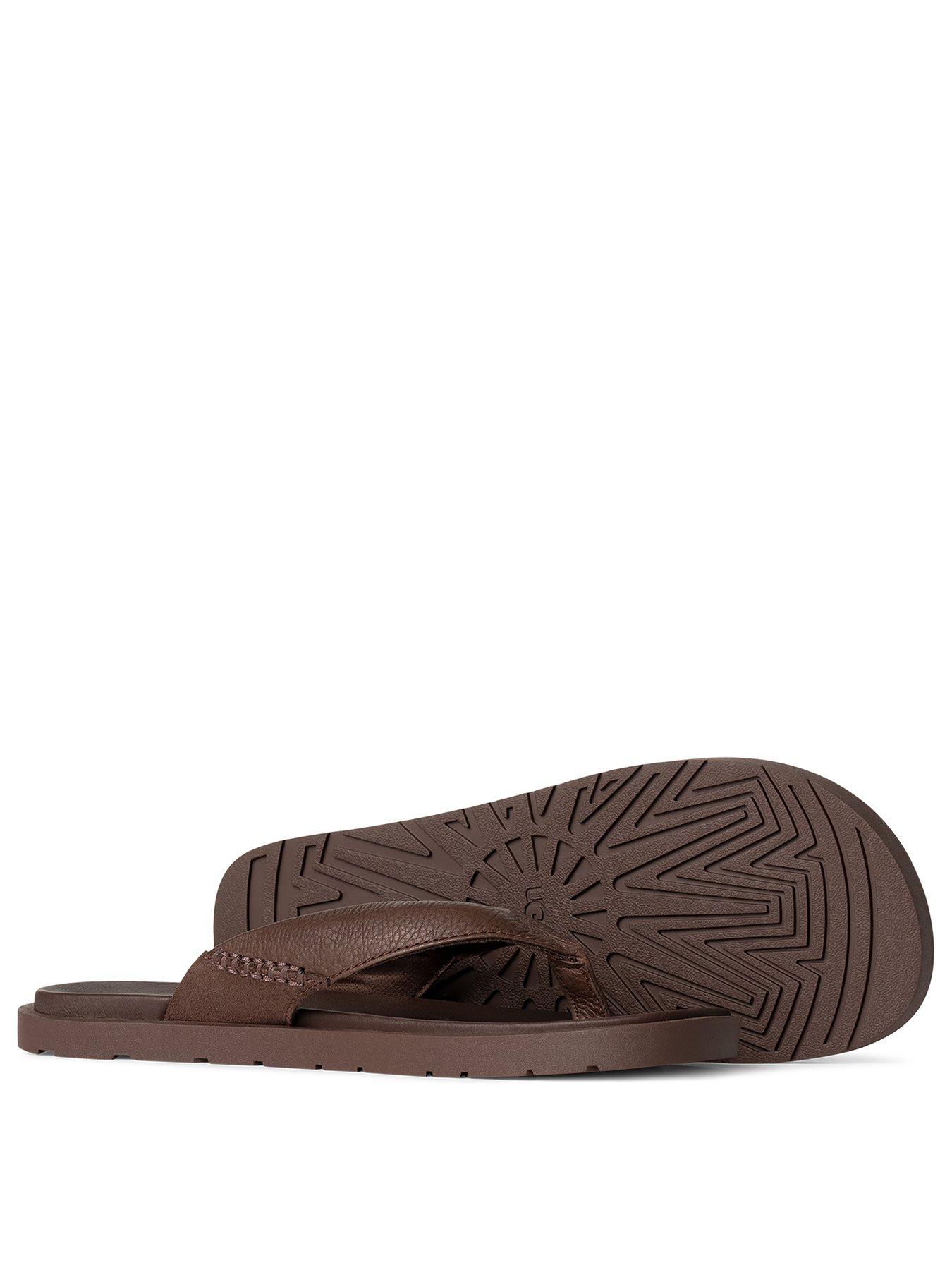 Image 2 of 5 of UGG Men's Seaside Ii Leather Flip Flops - Brown
