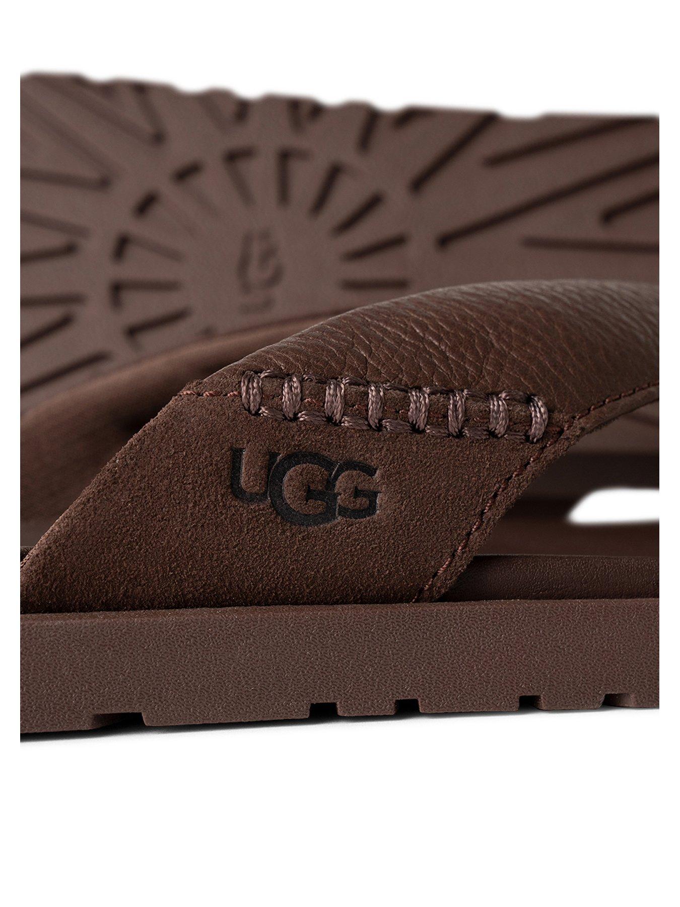 Image 5 of 5 of UGG Men's Seaside Ii Leather Flip Flops - Brown