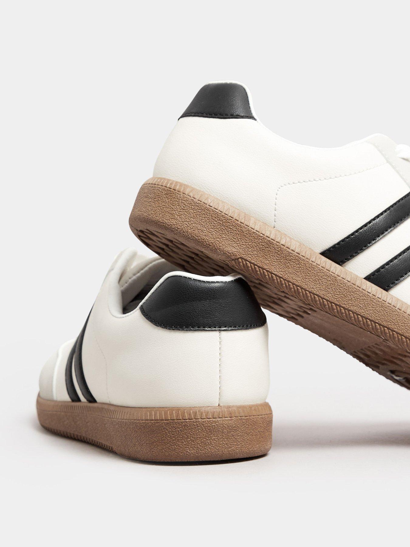  image of yours-extra-wide-fit-retro-stripe-trainer-white