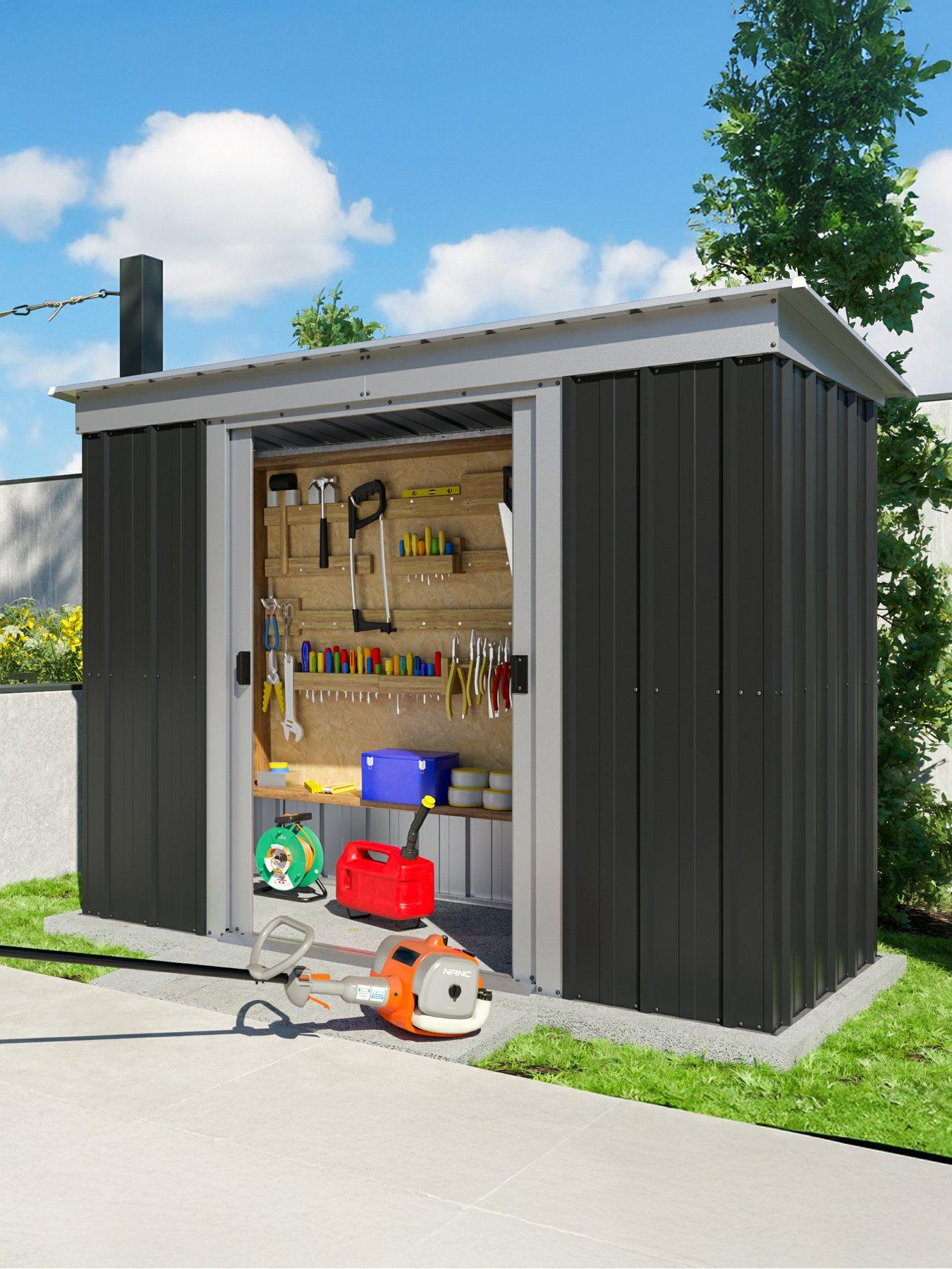 undefined 8ft X 4ft Castleton Pent Roof Metal Shed With Floor Frame