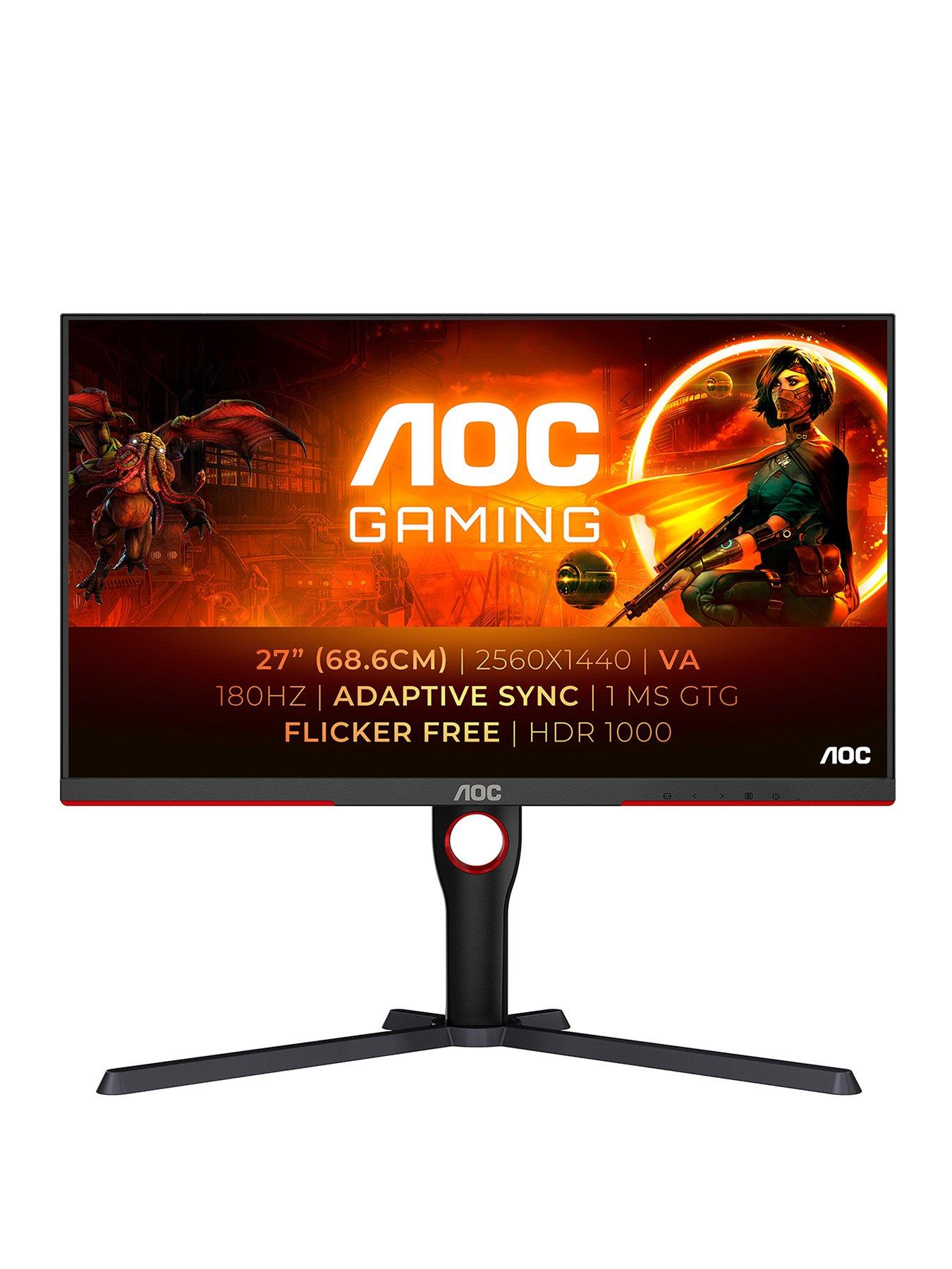 AOC Q27G3XMN/BK Widescreen Gaming Monitor - 27in QHD (2560x1440) LED, 180Hz