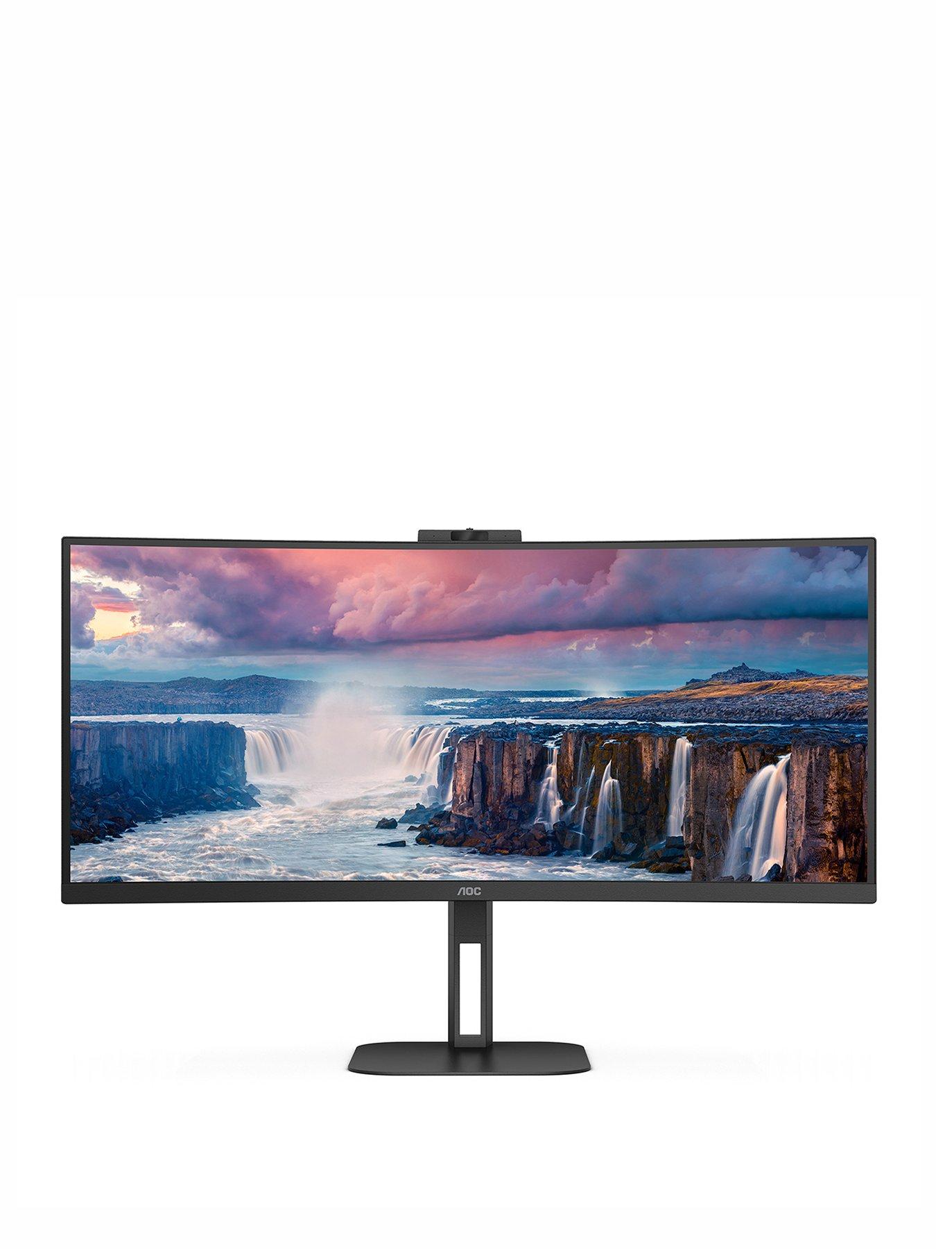 AOC CU34V5CW Curved Monitor with WebCam - 34in QHD (3440 x 1440), 100Hz ...