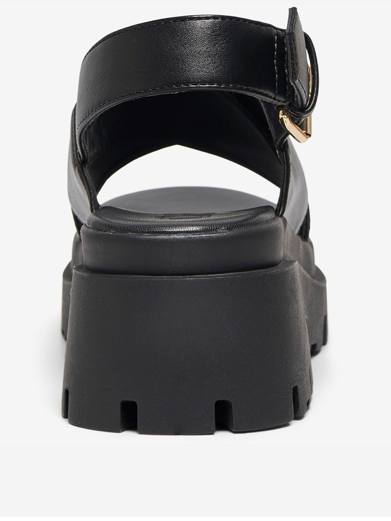  image of only-doja-cross-strap-chunky-sandal-black
