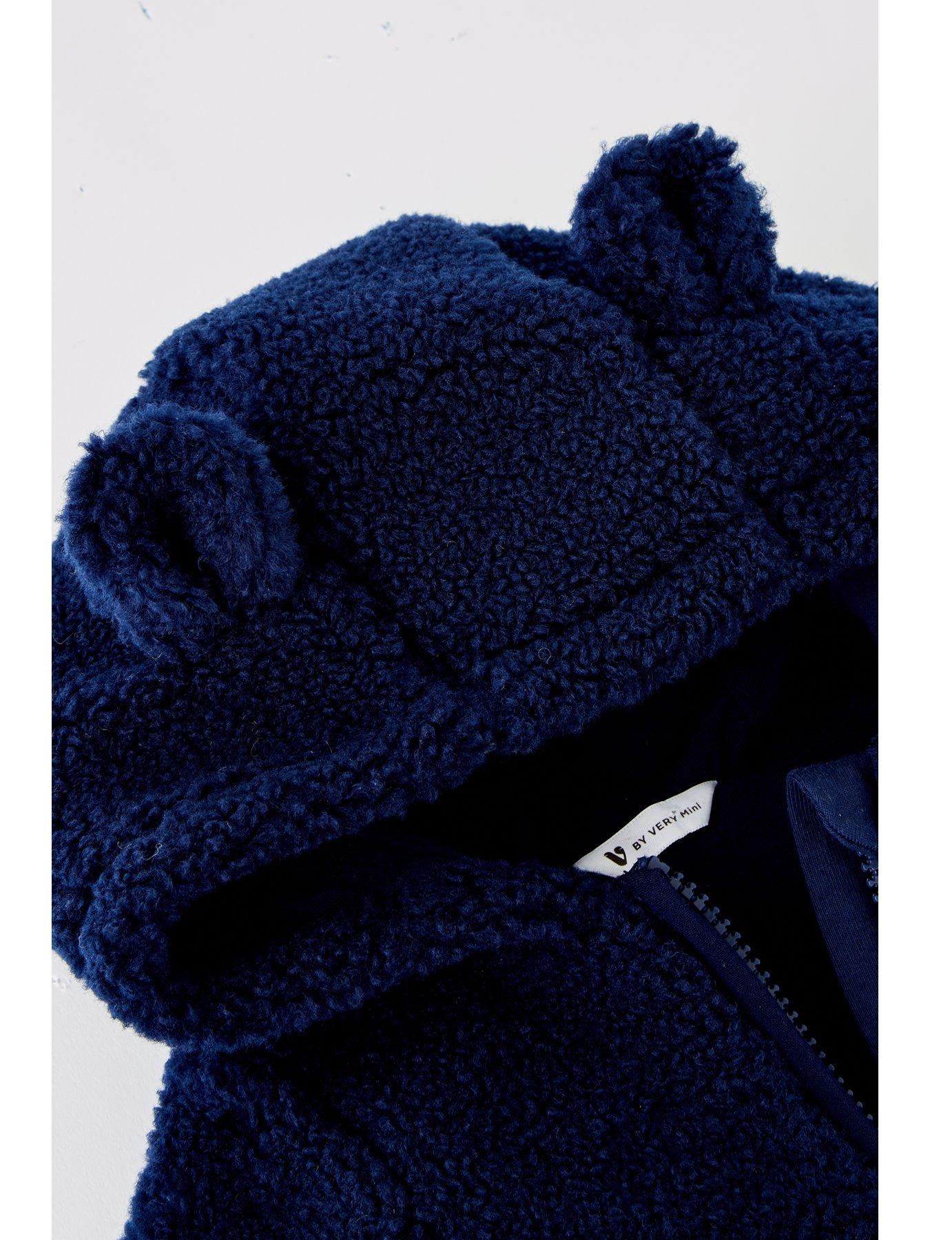 Image 4 of 4 of Mini V by Very Baby Boy Borg Jacket - Navy