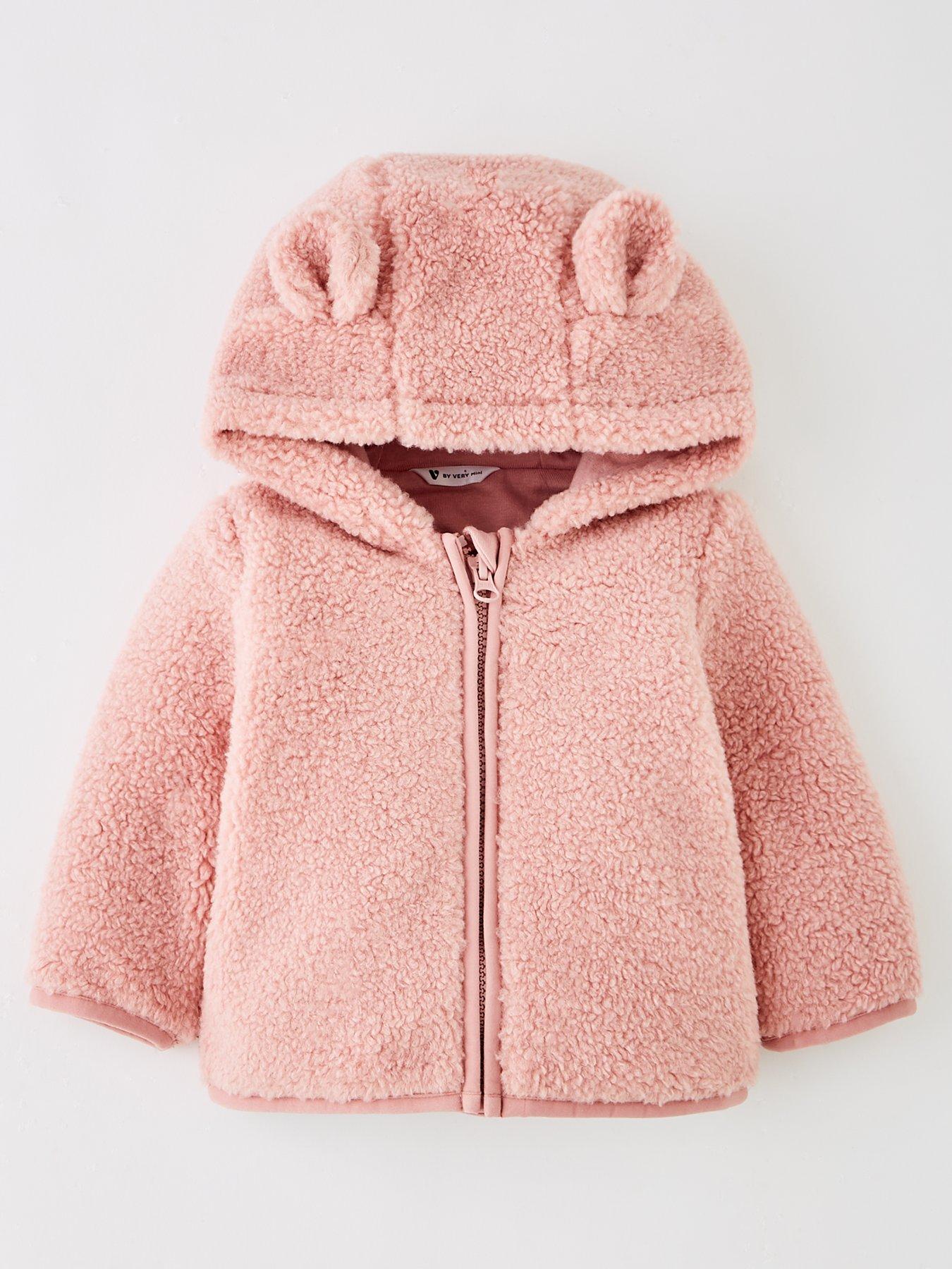 undefined Baby Girl Borg Jacket - Pink
