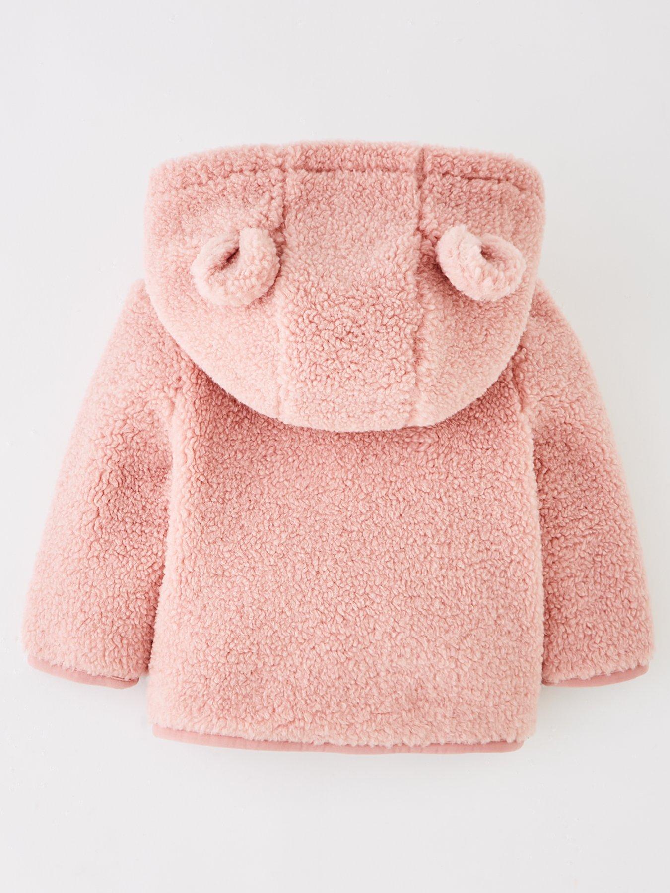 Image 2 of 4 of Mini V by Very Baby Girl Borg Jacket - Pink