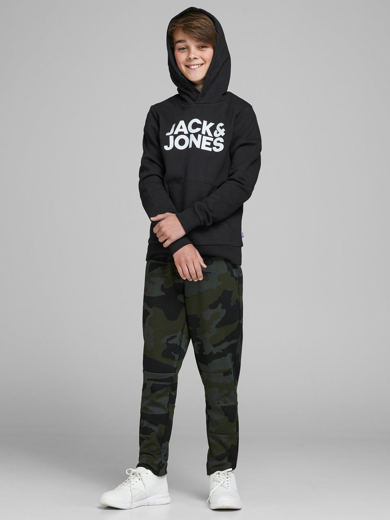 Image 2 of 6 of Jack & Jones Junior Boys Corp Logo Hoodie - Black