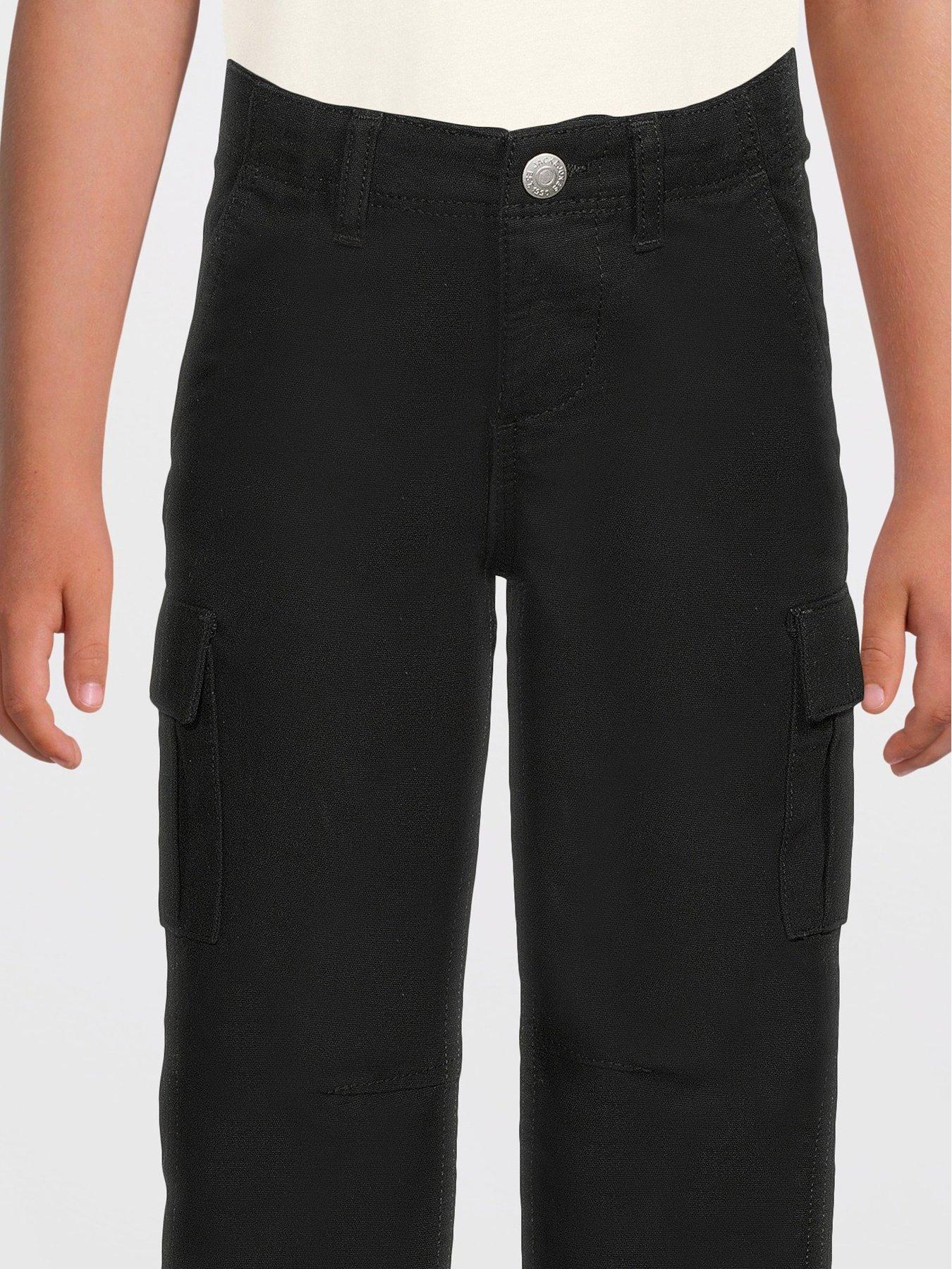 Image 4 of 5 of Jack & Jones Mini Younger Boys Kane Barkley Cargo Pants - Black
