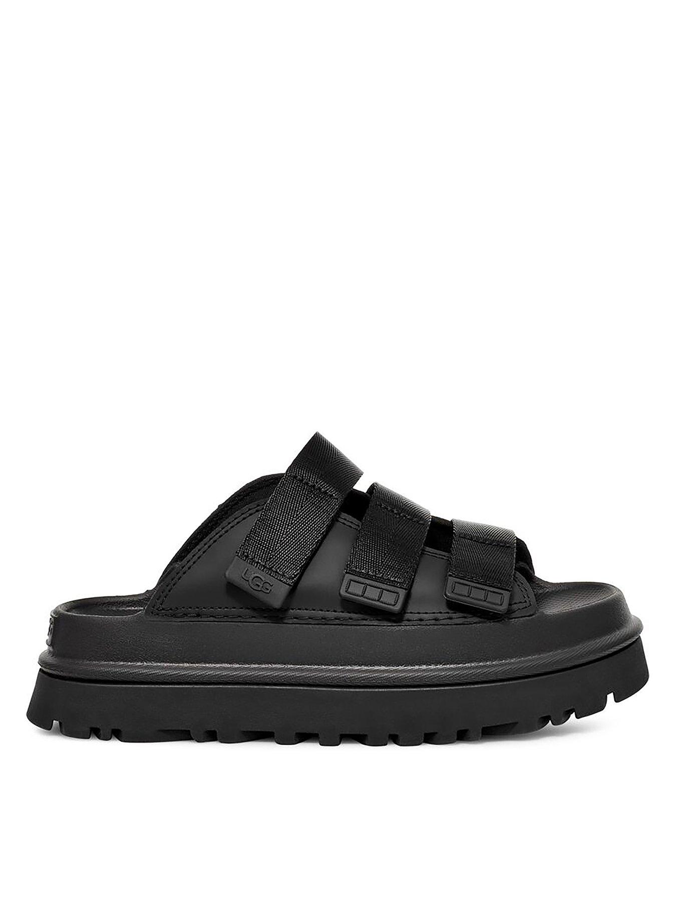 front image of ugg-w-goldenglow-slide-black