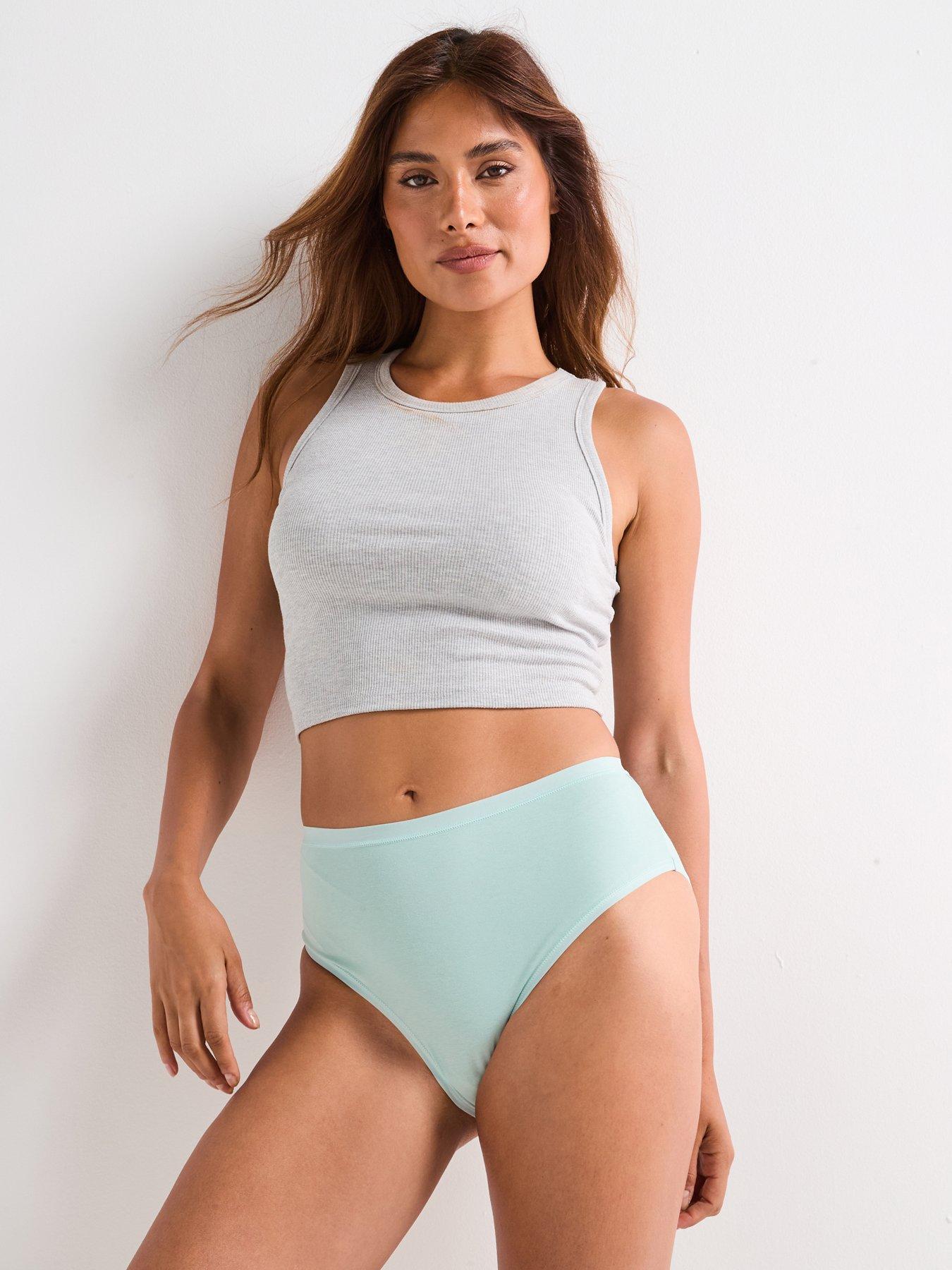 Image 4 of 6 of Everyday 5Pk Plain Cotton Full High Waisted Briefs - Multi