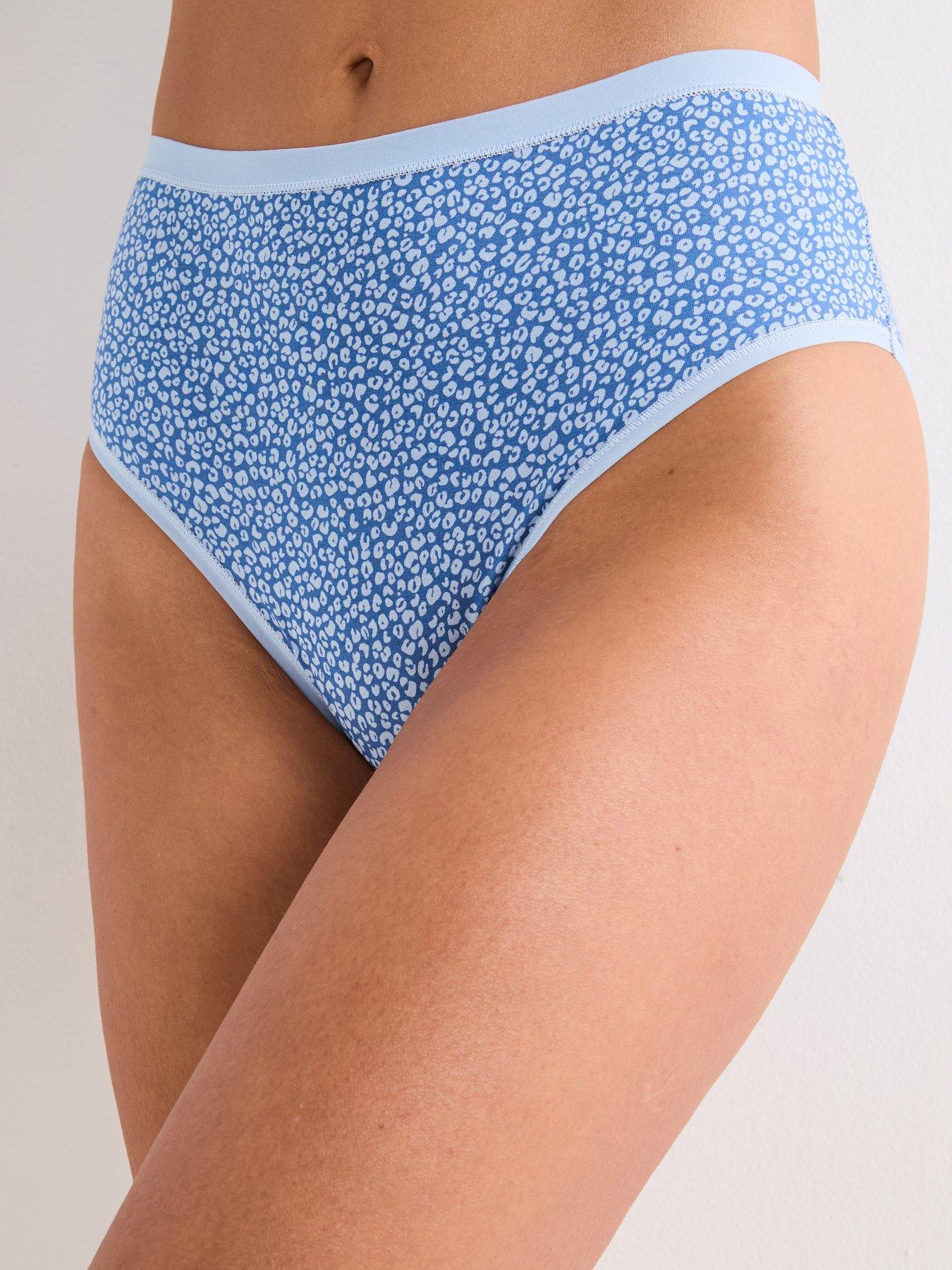 Image 2 of 6 of Everyday 5Pk Cotton Plain And Printed Full High Waisted Briefs - Multi