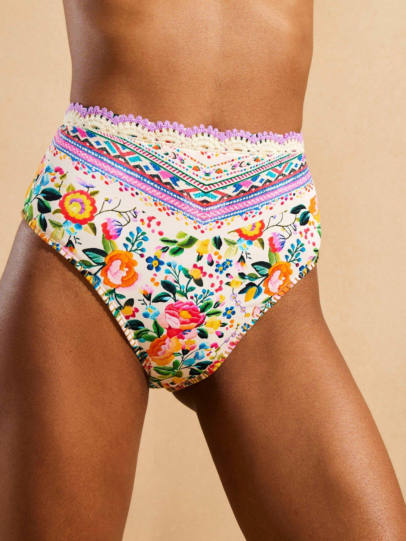undefined Del Maar Floral Frill Brief - White