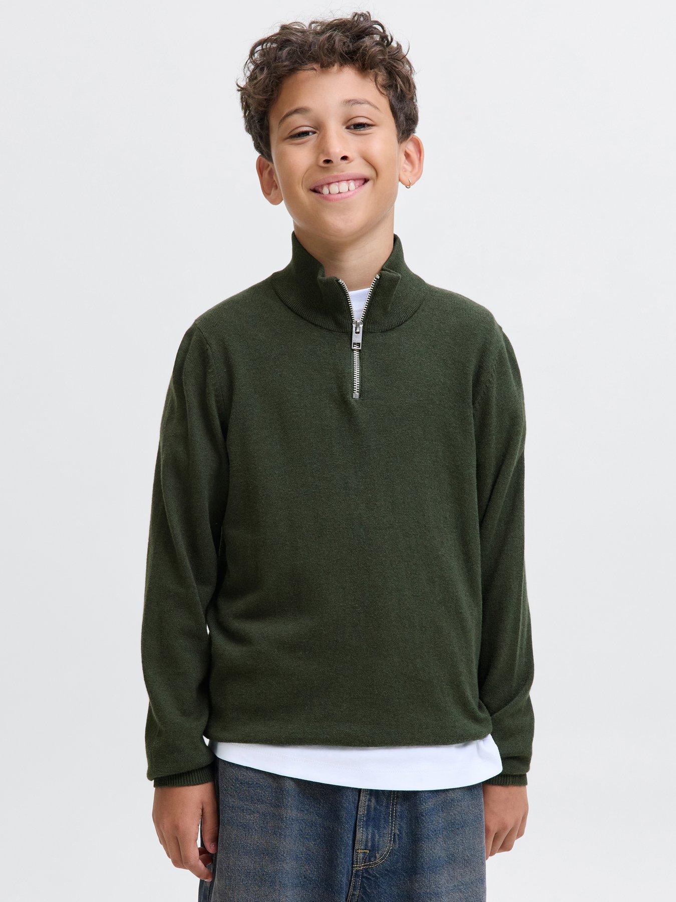undefined Boys 1/2 Zip Knitted Jumper - Duffel Bag