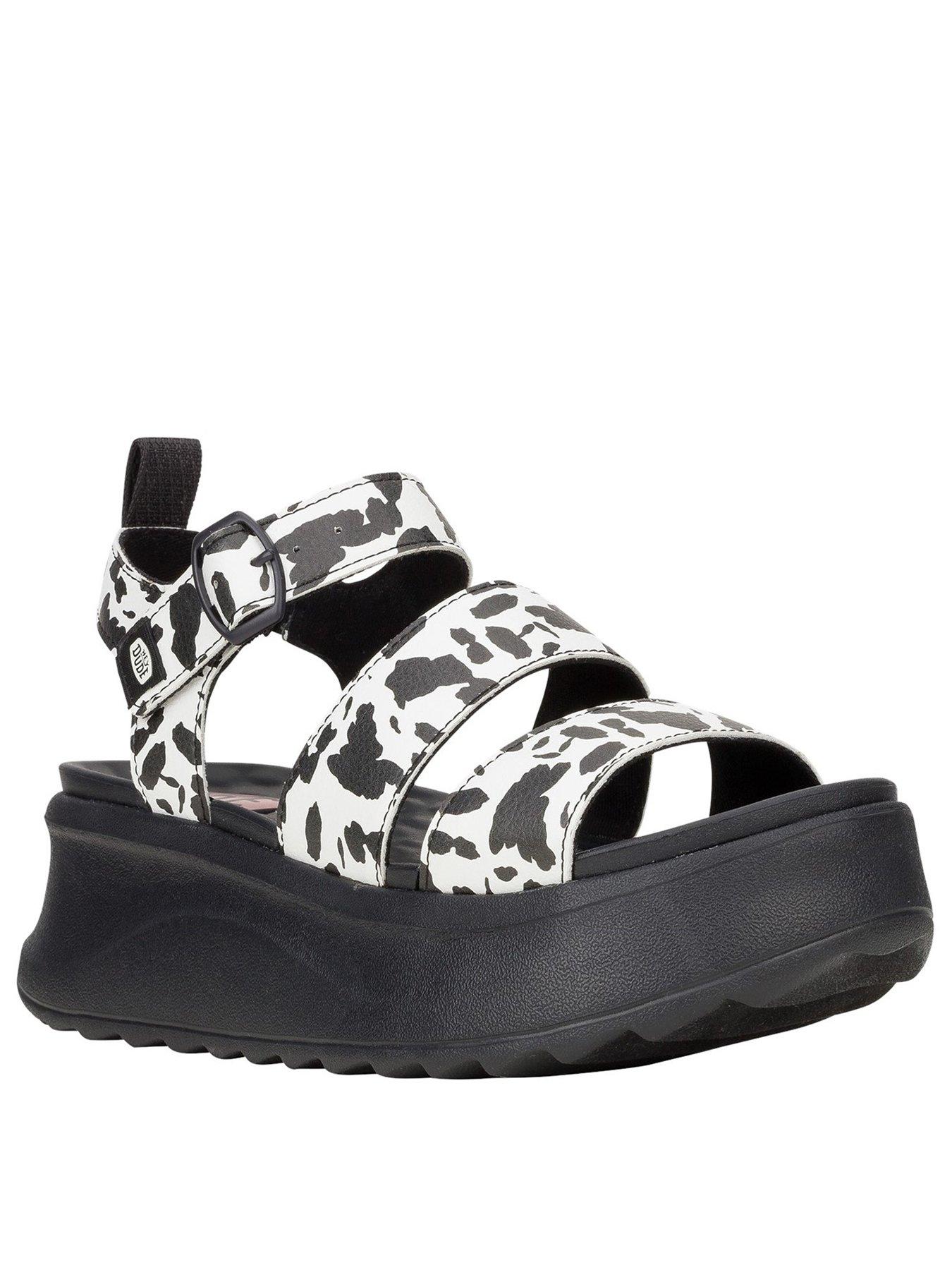  image of heydude-delray-animal-print-buckle-sandal-multi