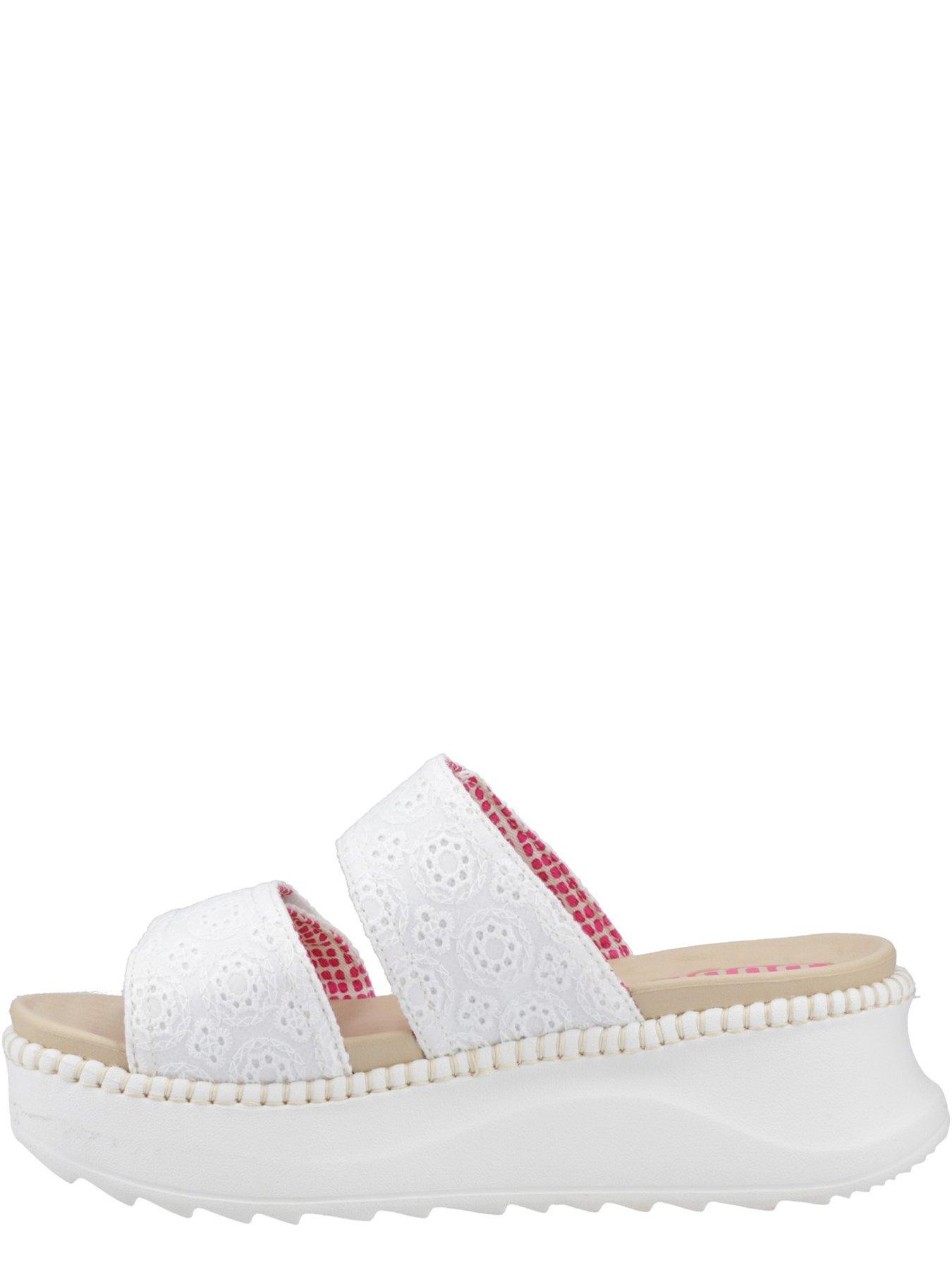  image of heydude-delray-flatform-slide-white