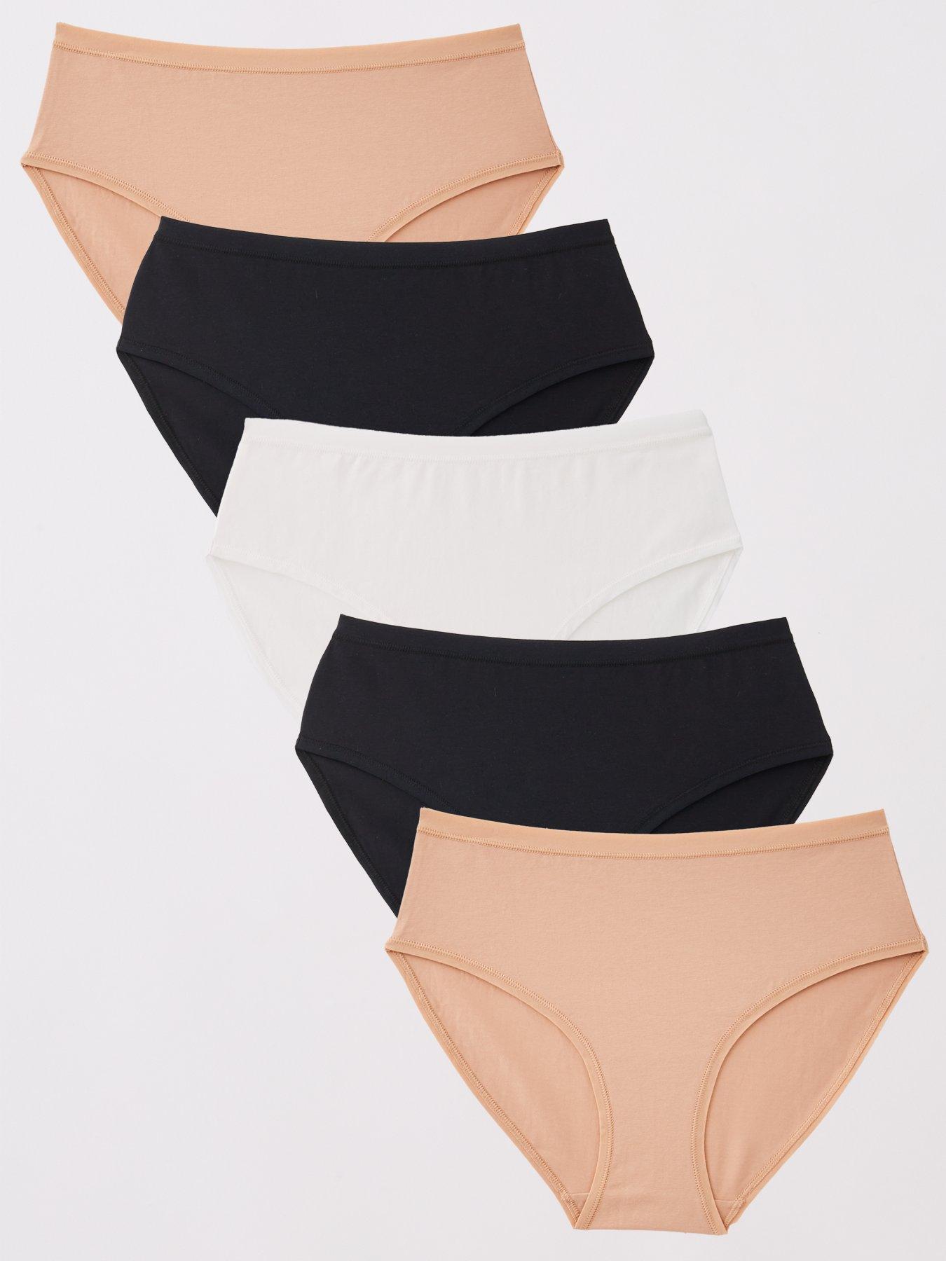  image of everyday-5pk-plain-cotton-hipster-briefs-multi
