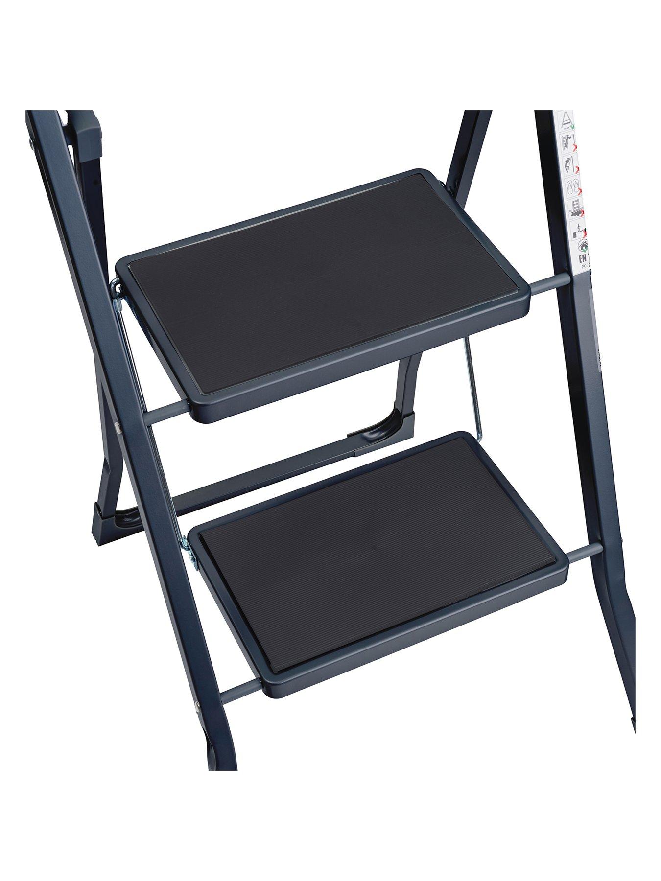  image of our-house-sr20055ath-2-rubber-tread-steel-step-ladder--nbspanthracite-grey