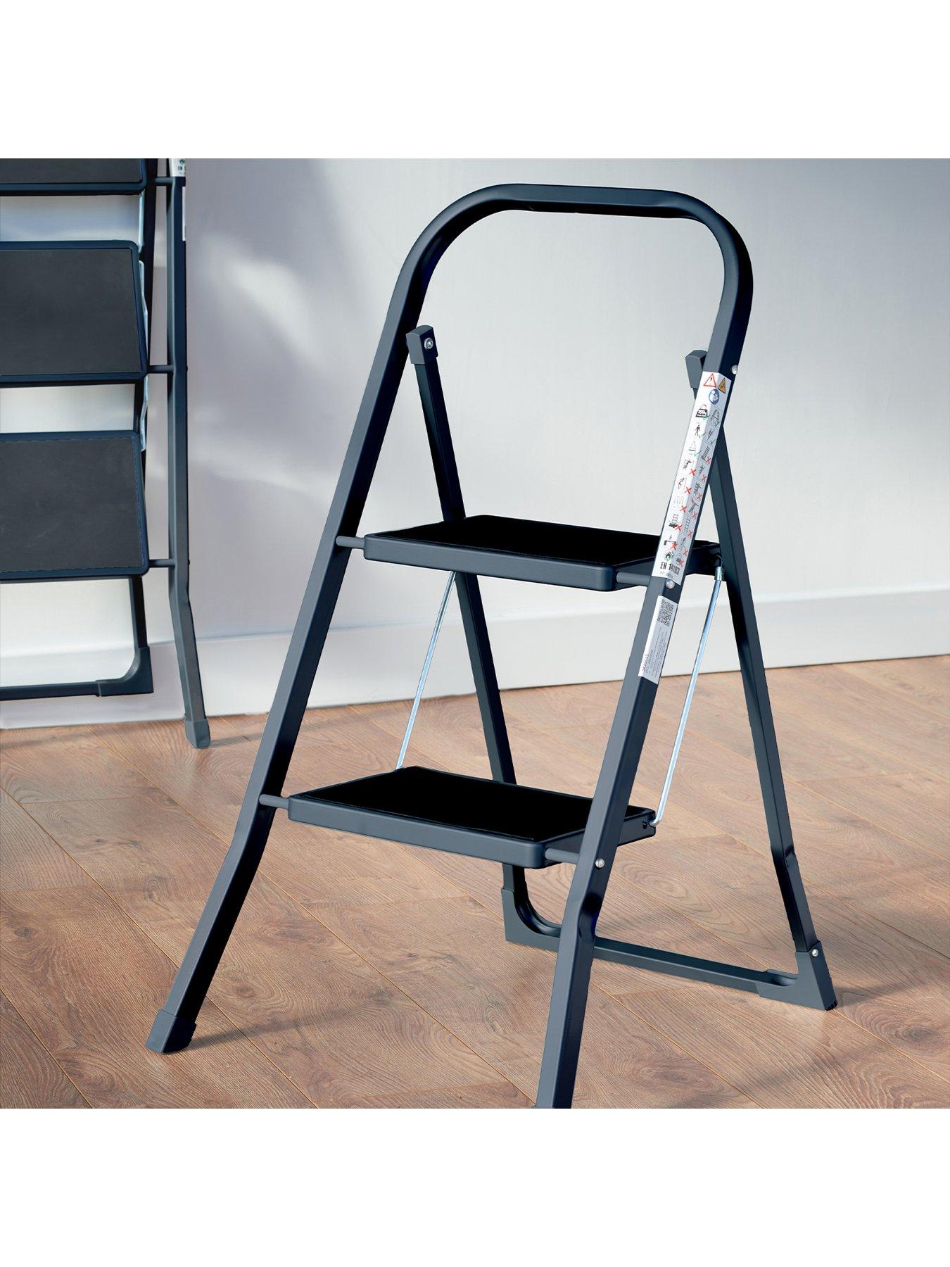  image of our-house-sr20055ath-2-rubber-tread-steel-step-ladder--nbspanthracite-grey