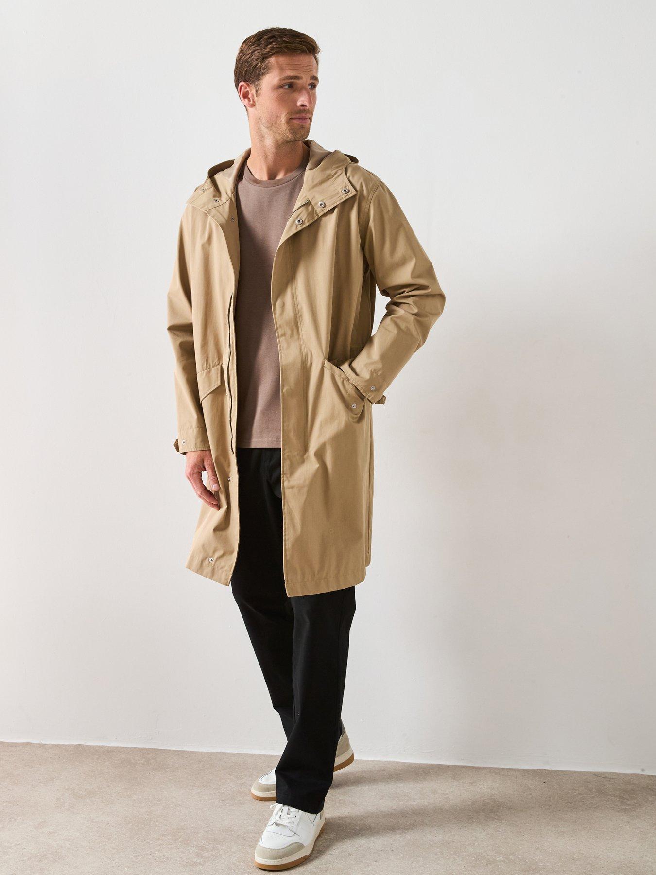 undefined Hooded Trench Coat - Stone