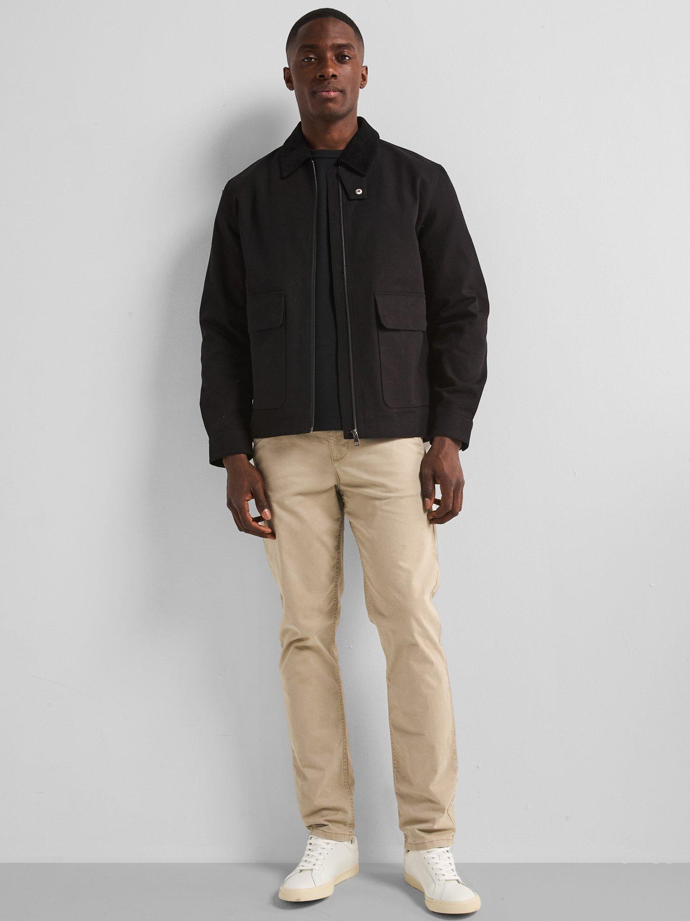 Image 3 of 6 of Very Man Canvas Barn Jacket With Cord Collar - Black