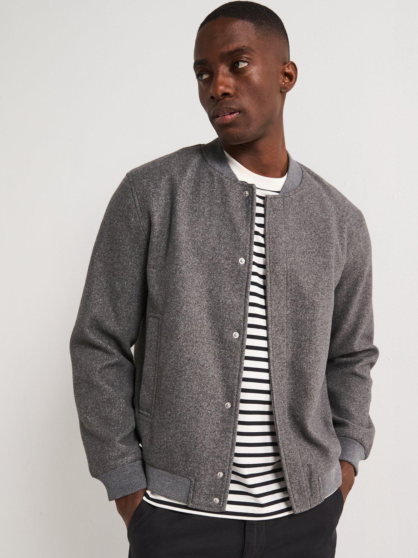 Very Man Faux Wool Bomber - Charcoal