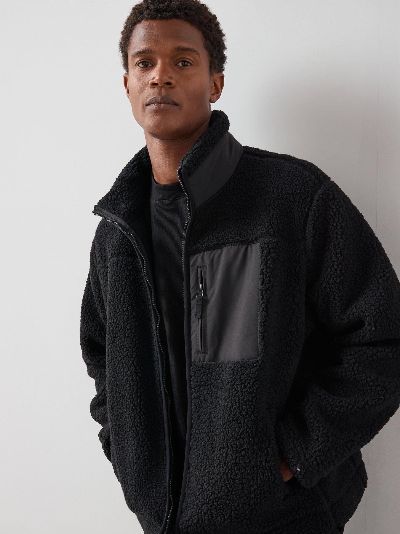 The Very Collection Borg Contrast Jacket - Black