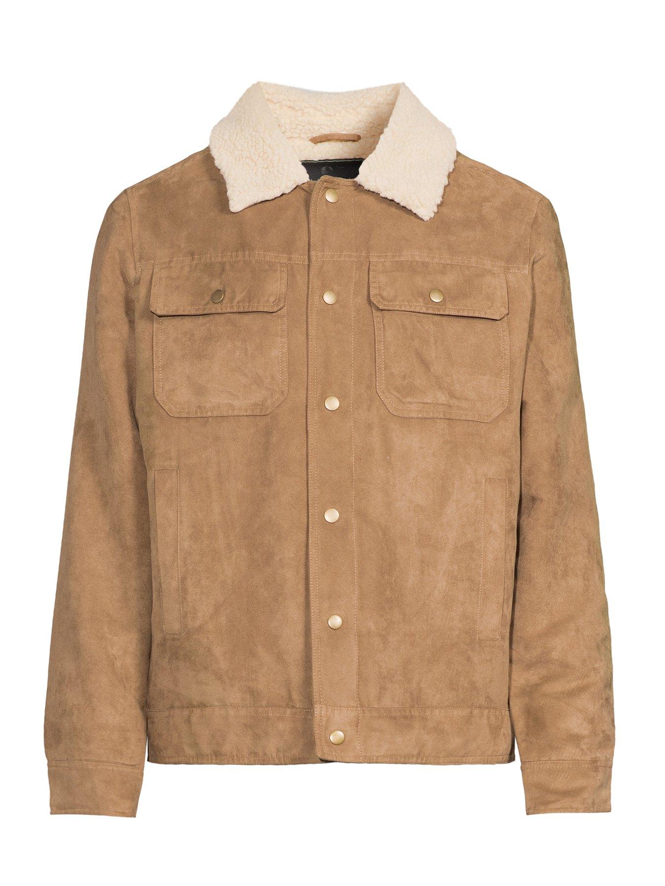 Image 7 of 7 of The Very Collection Borg Collar Trucker Jacket - Brown