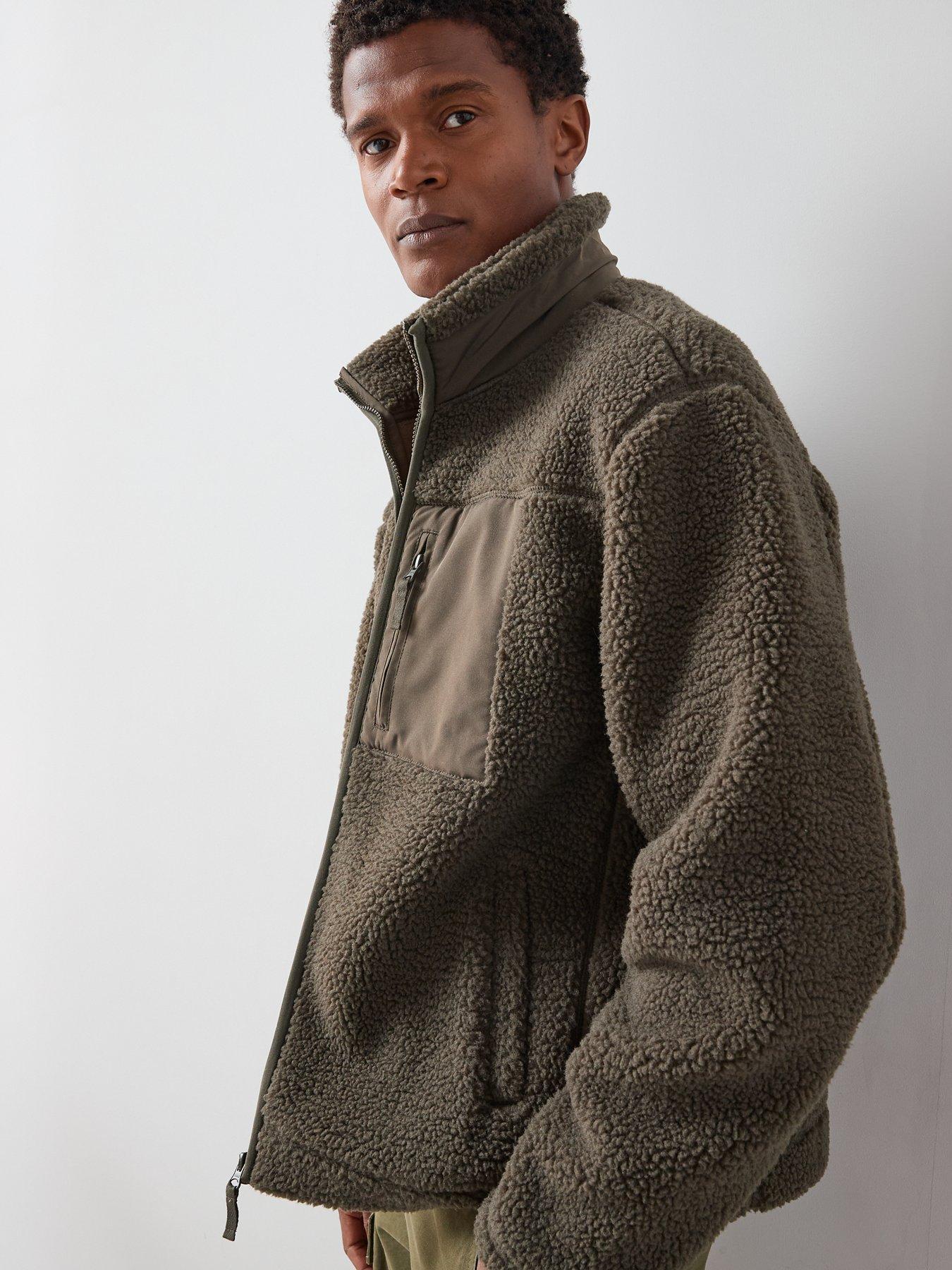 Image 6 of 7 of The Very Collection Borg Contrast Jacket - Khaki