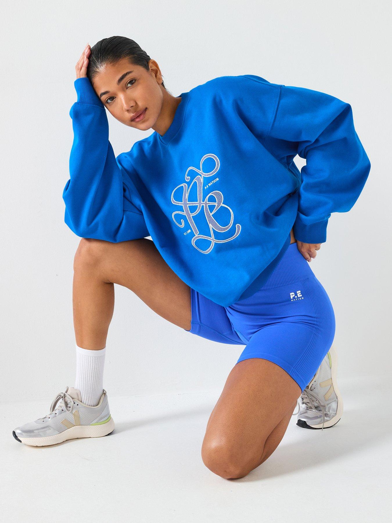 P.E Nation Womens Training Restore Seamless 5 Inch Bike Shorts - Blue