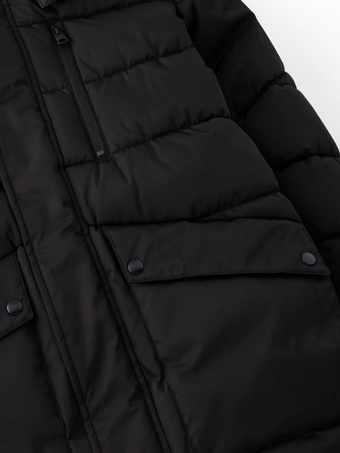 Image 4 of 4 of V by Very Boys Padded Jacket With Popper Pockets - Black