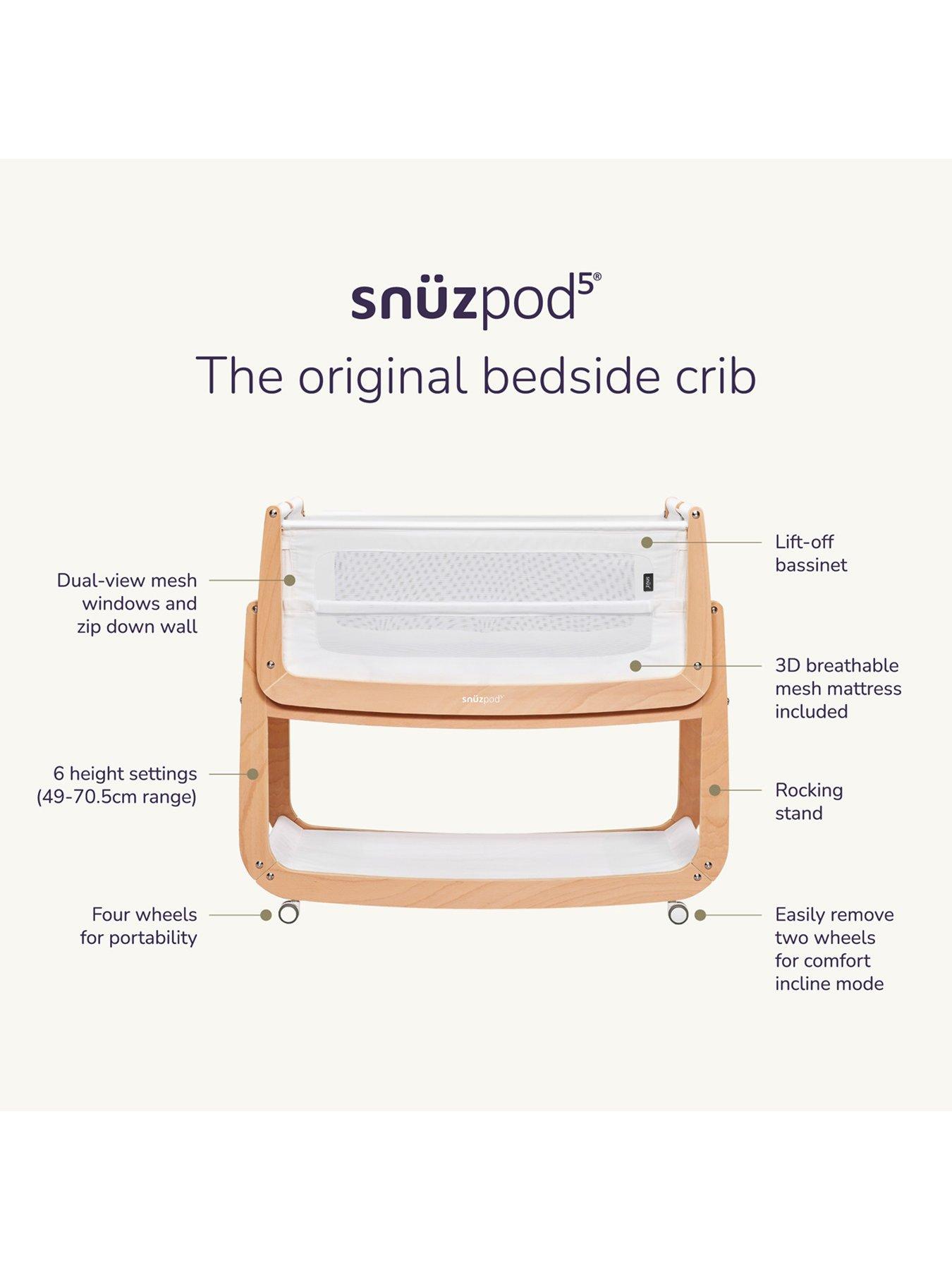  image of snuz-snuzpod-5-bedside-crib-mocha
