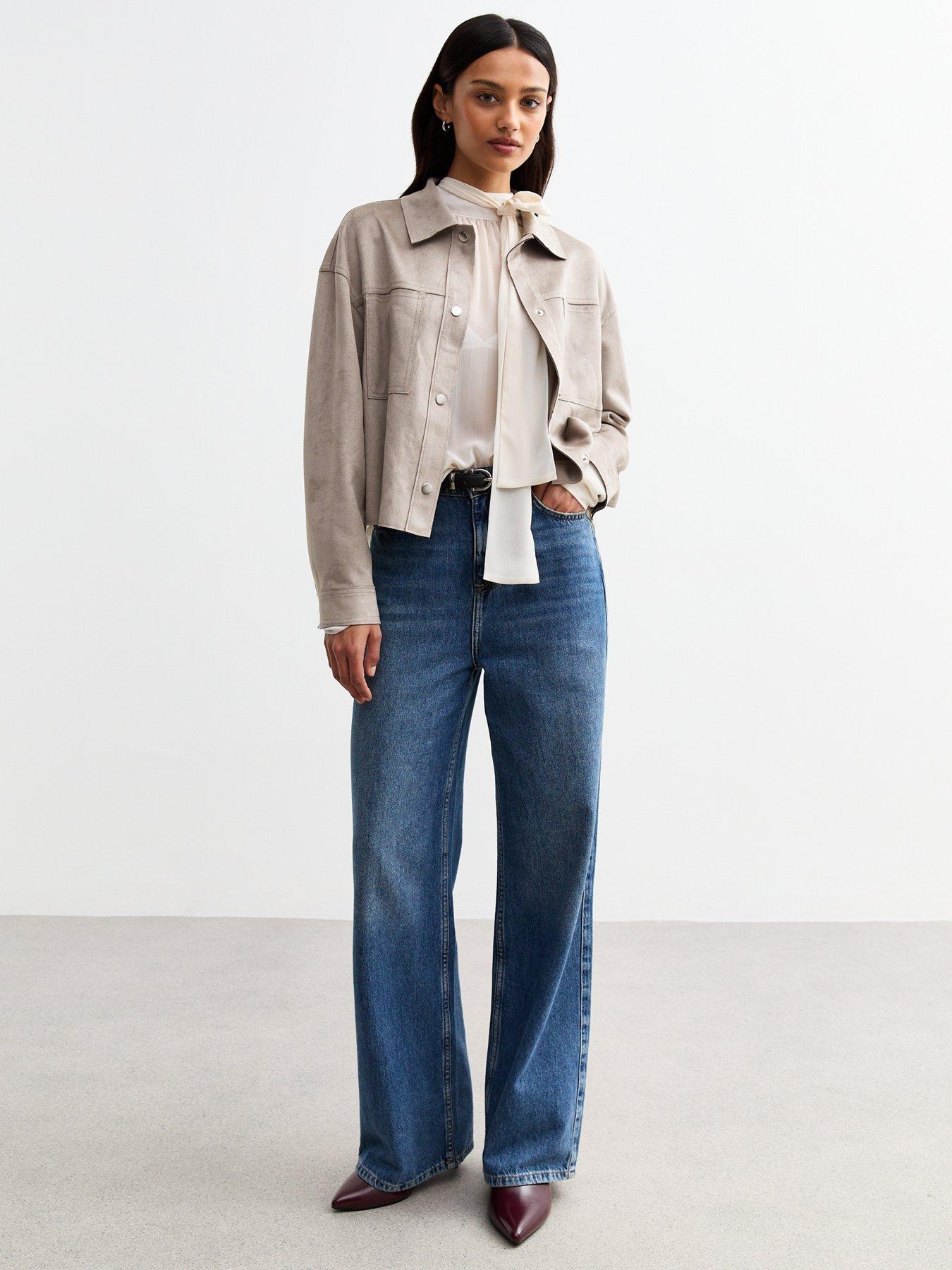  image of new-look-mink-faux-suede-unlined-jacket