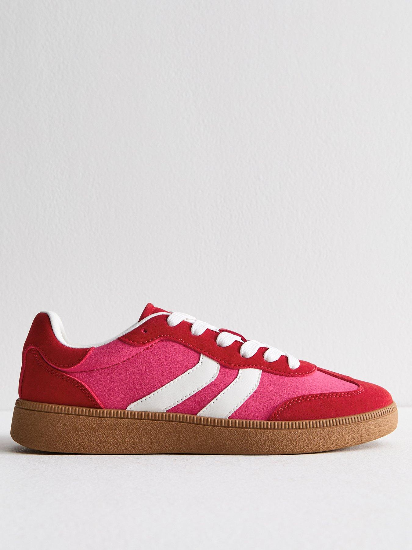 new-look-pink-contrast-trim-suedette-trainers