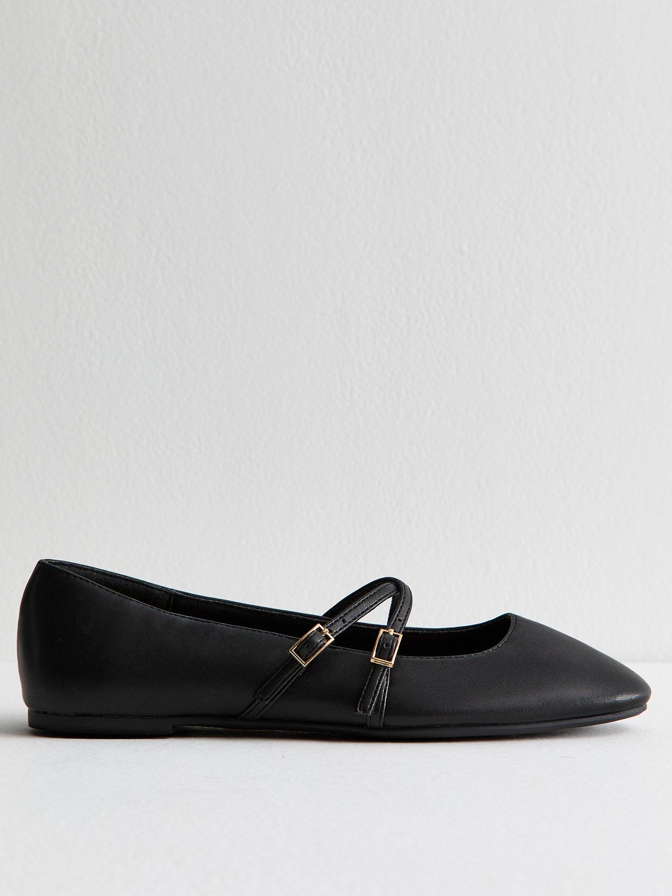 new-look-wide-fit-black-faux-leather-ballet-flats