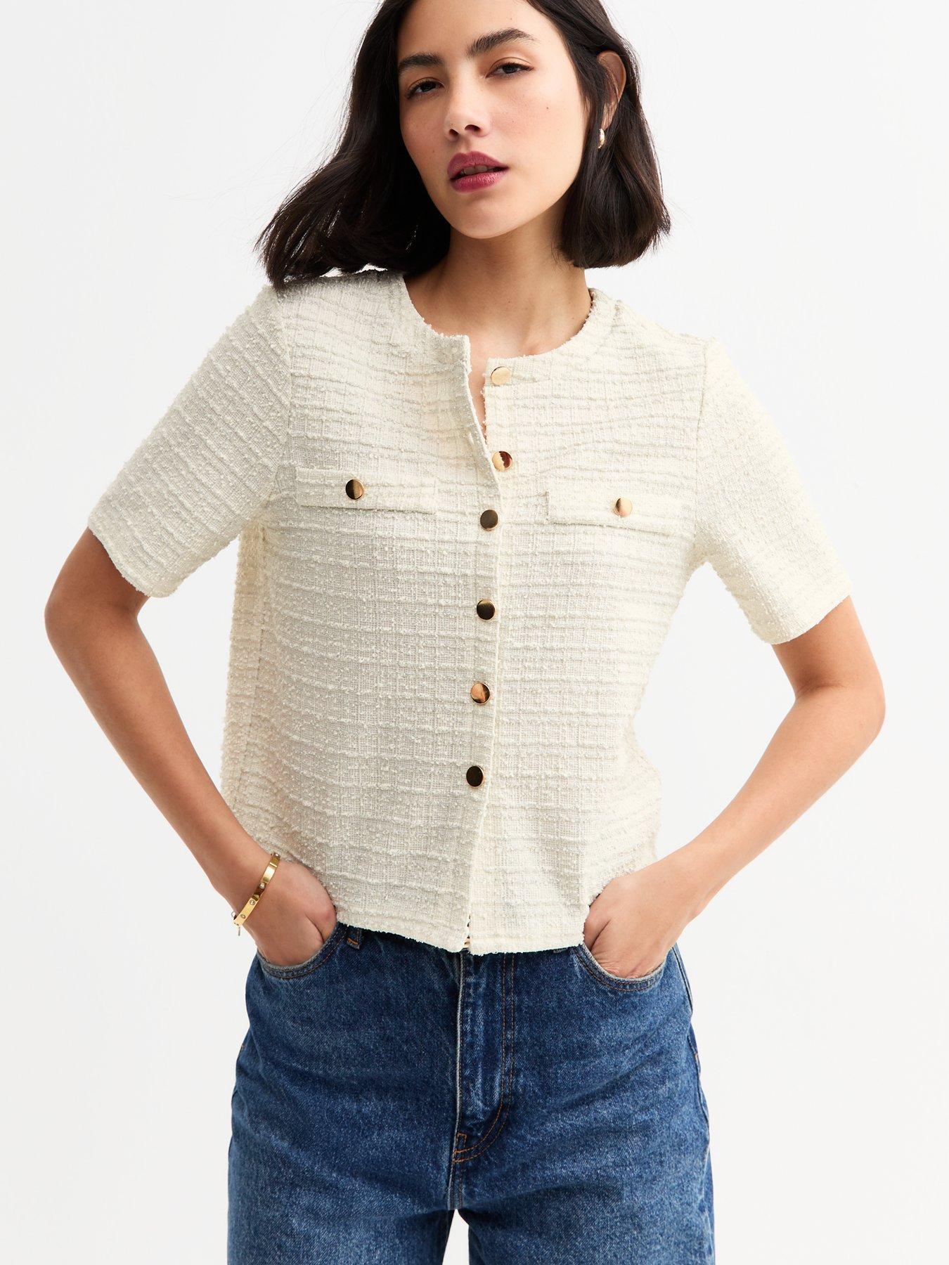 new-look-cream-textured-button-up-top