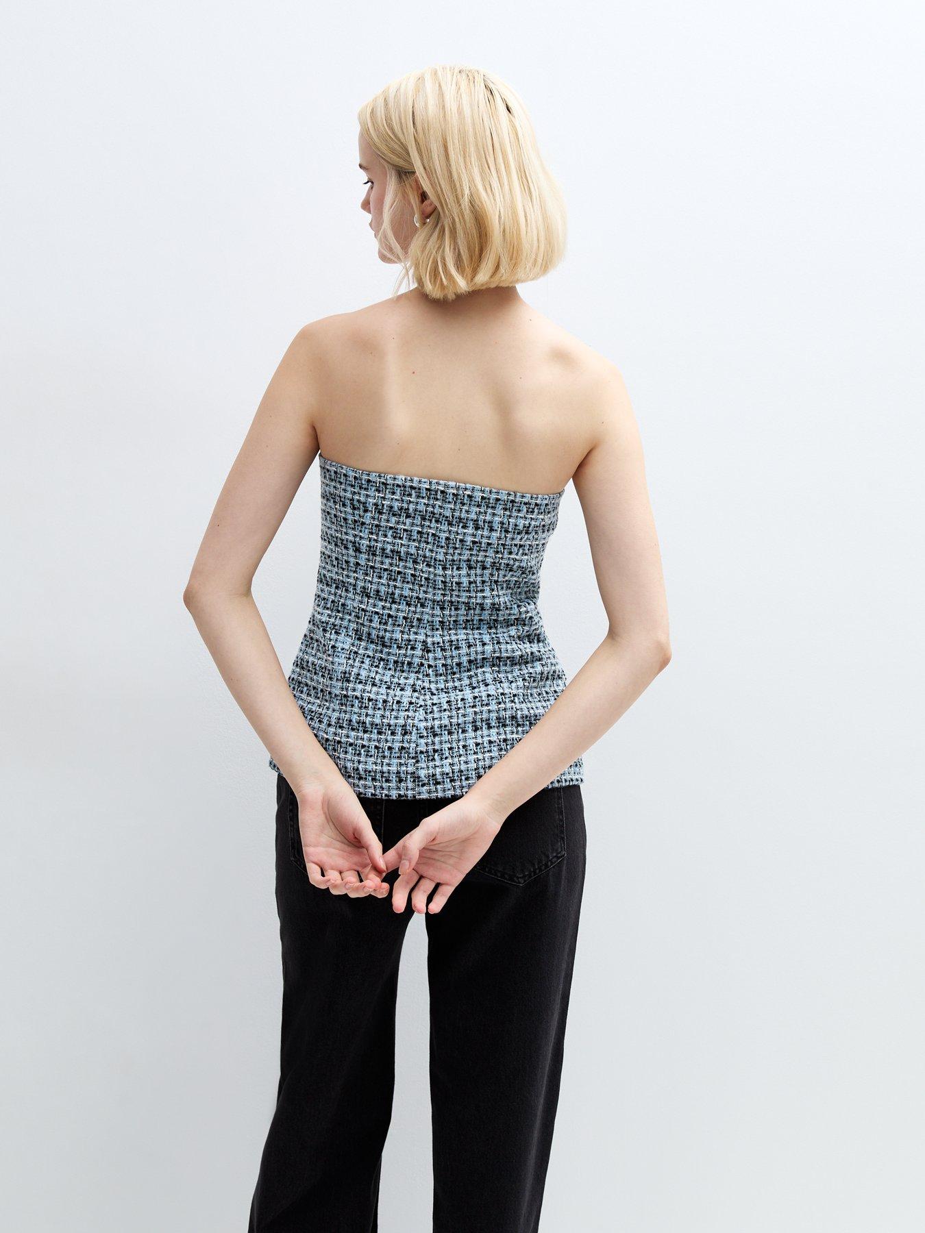 image of new-look-boucle-bustier-waistcoat-blue